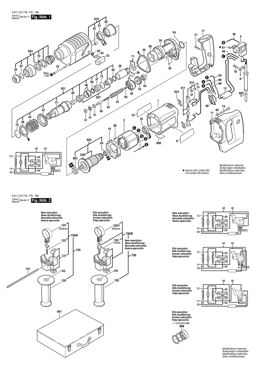 Bosch 325 / 0611212776 / EU 220 Volt Spare Parts