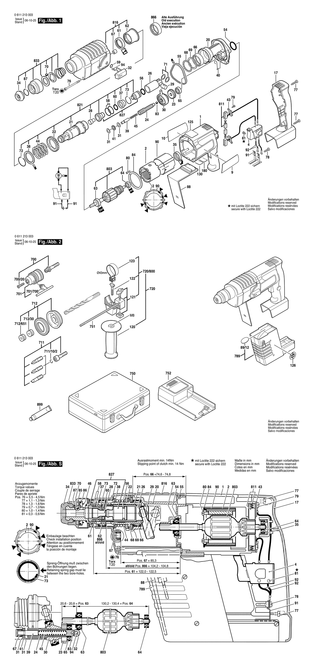 Bosch GBH 24 V / 0611213003 / EU 24 Volt Spare Parts