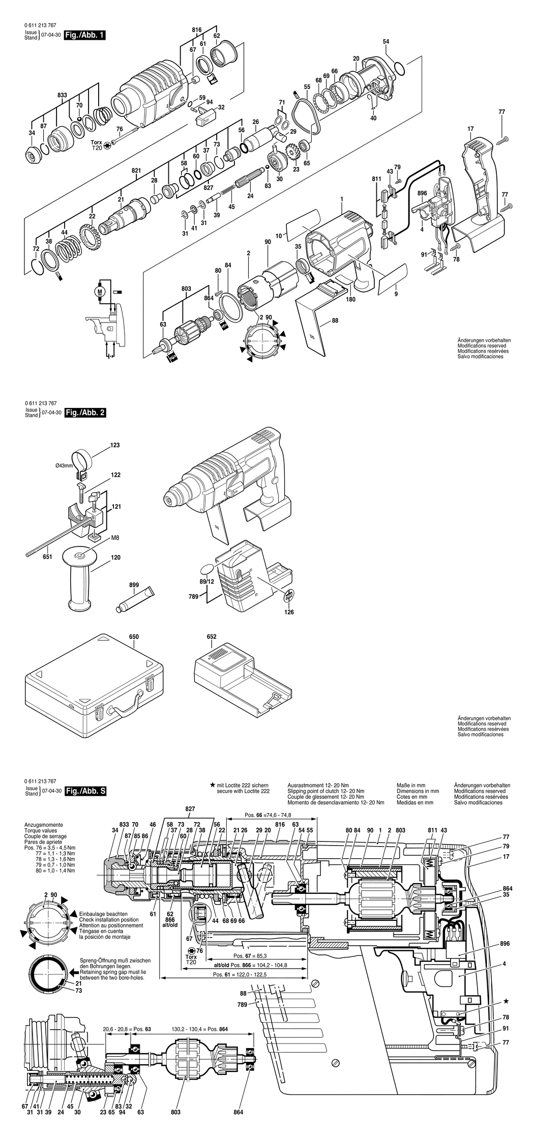 Bosch BBH 24 VRE / 0611213767 / EU 24 Volt Spare Parts