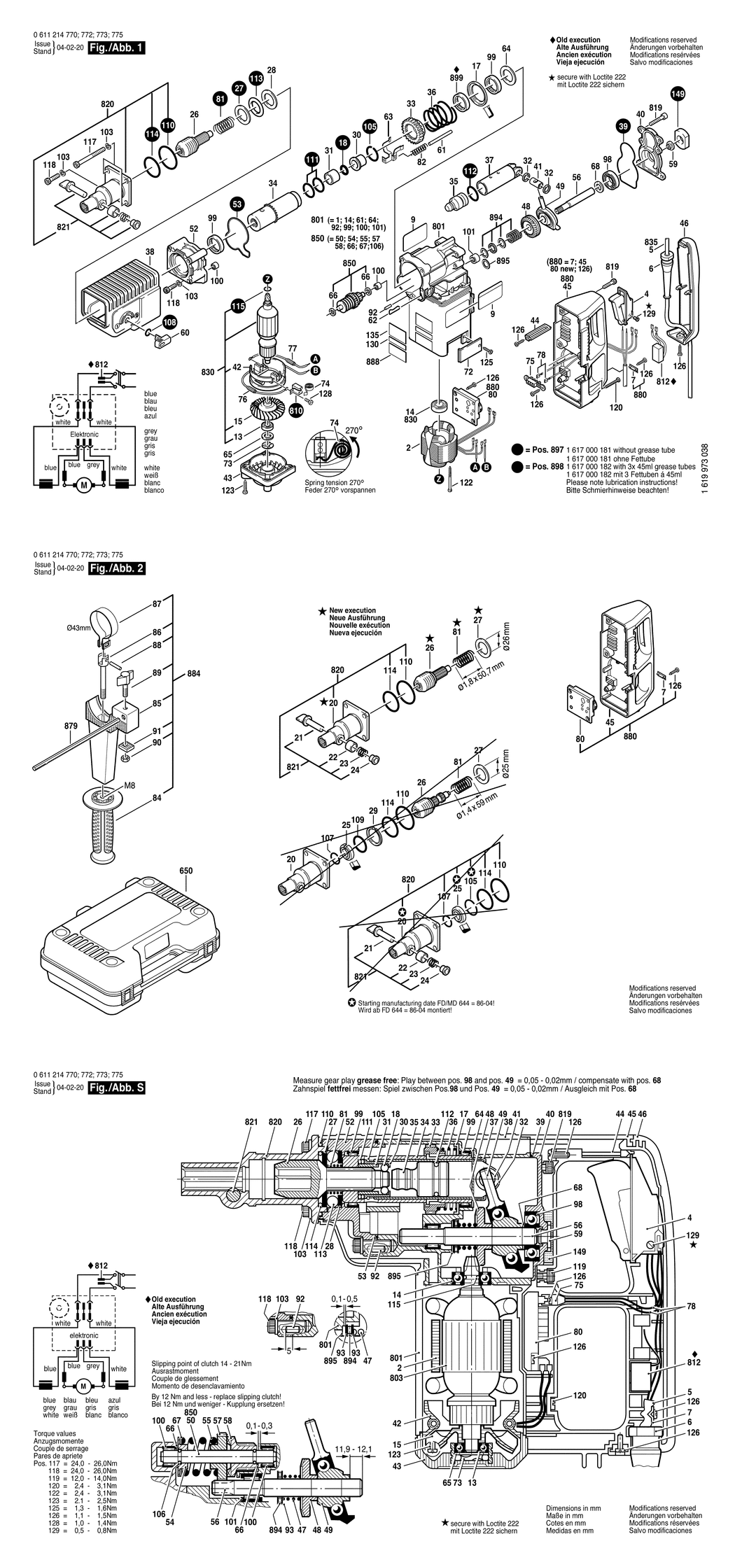 Bosch 375 / 0611214770 / EU 220 Volt Spare Parts