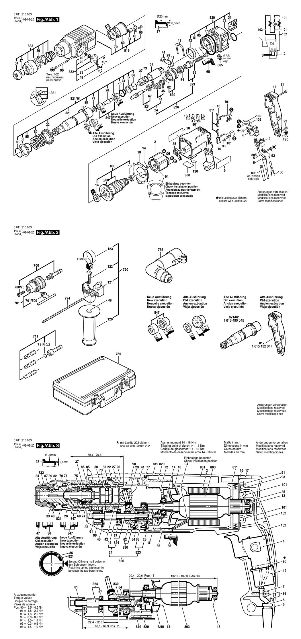 Bosch GBH 2-24 DS / 0611218003 / EU 230 Volt Spare Parts