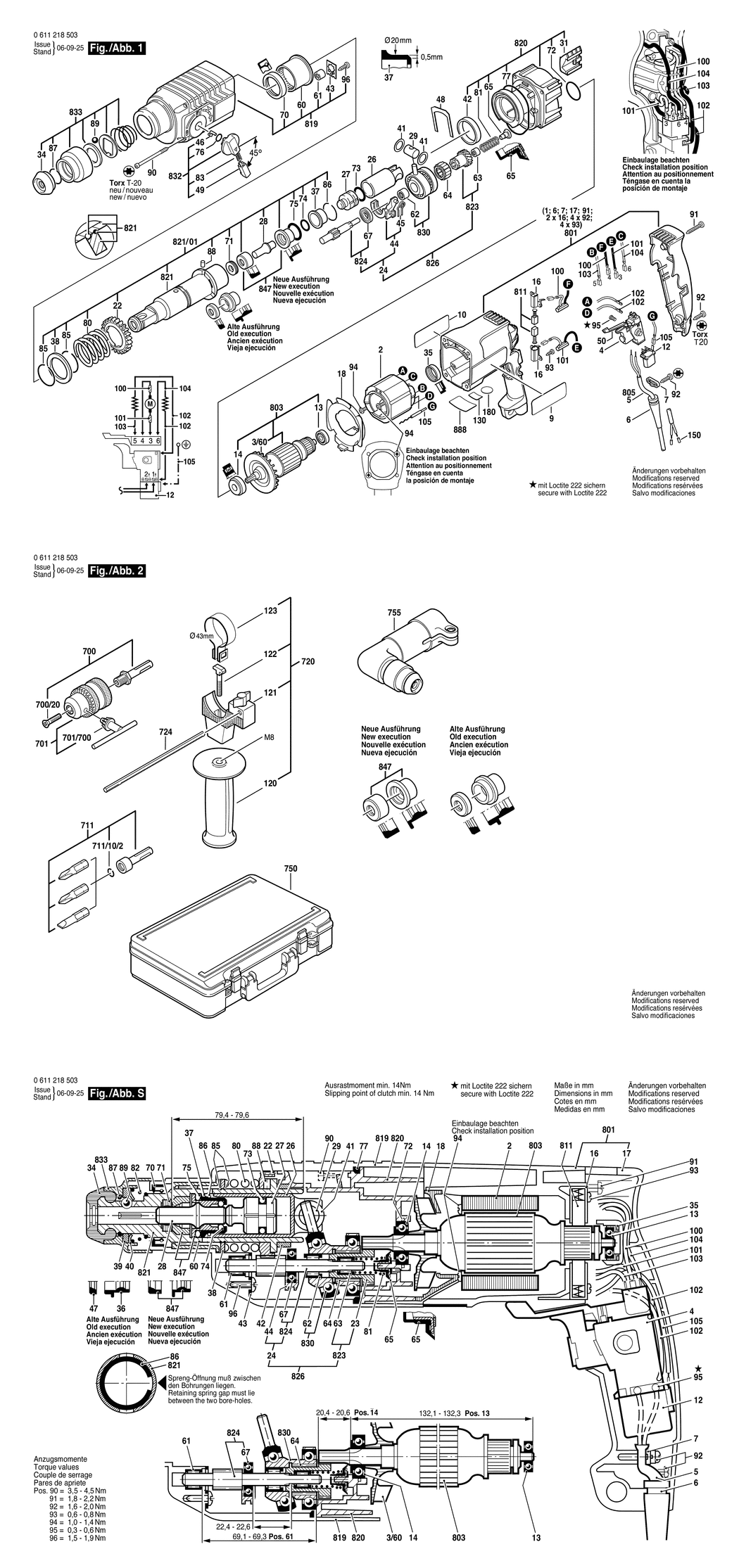 Bosch GBH 2-24 DSR / 0611218503 / EU 230 Volt Spare Parts