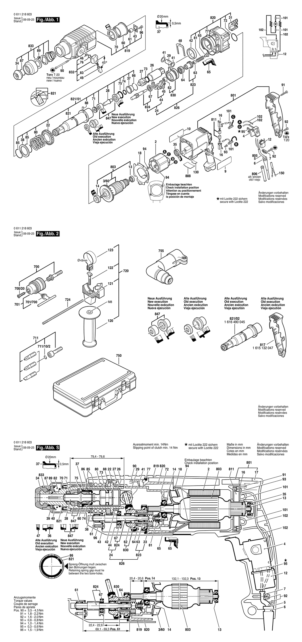 Bosch GBH 2-24 DSE / 0611218632 / CH 230 Volt Spare Parts