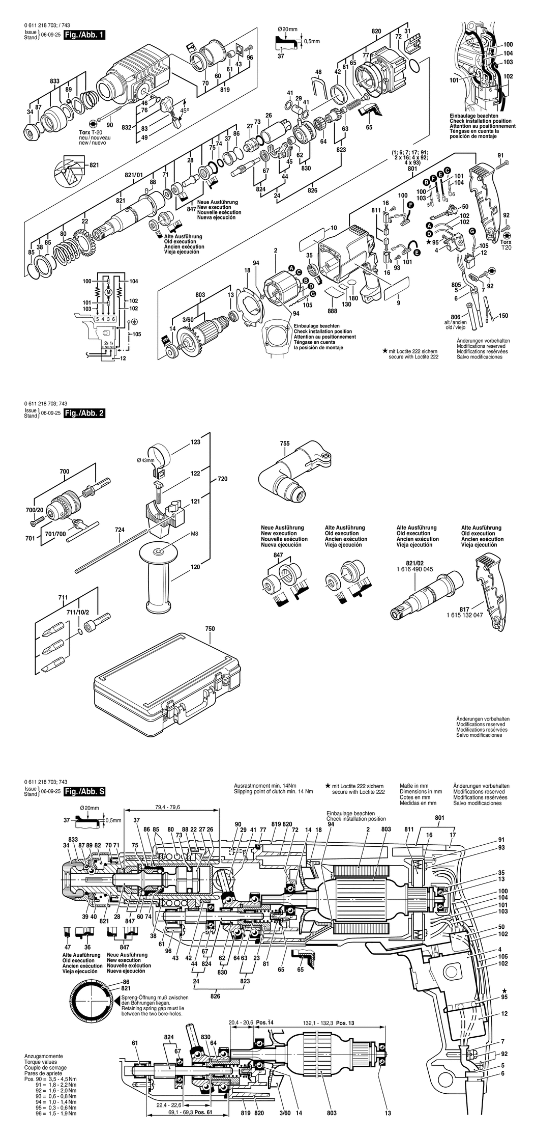 Bosch GBH 2-24 DSR / 0611218703 / EU 230 Volt Spare Parts