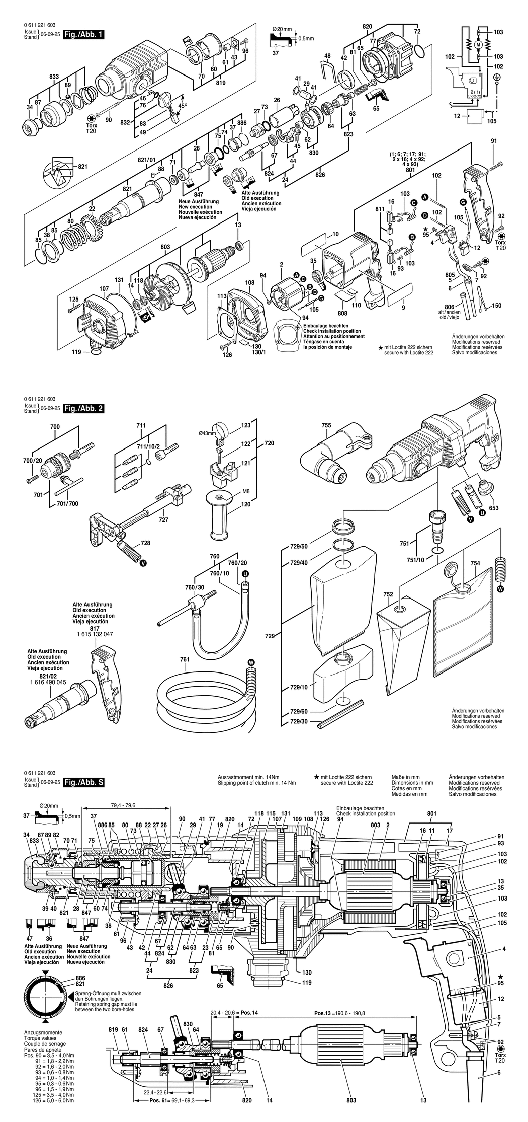 Bosch GAH 500 DSE / 0611221603 / EU 230 Volt Spare Parts