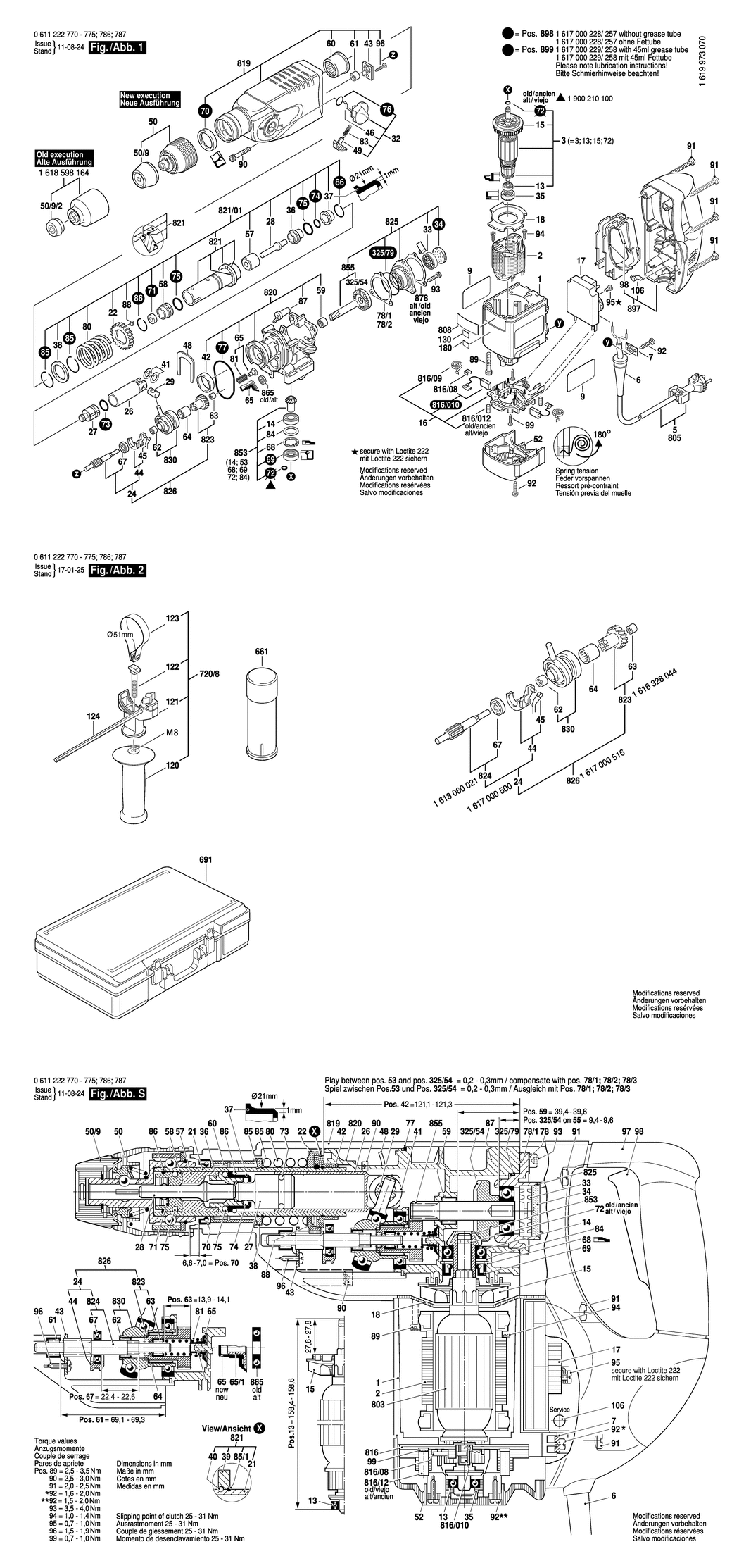 Bosch 335 / 0611222770 / EU 230 Volt Spare Parts