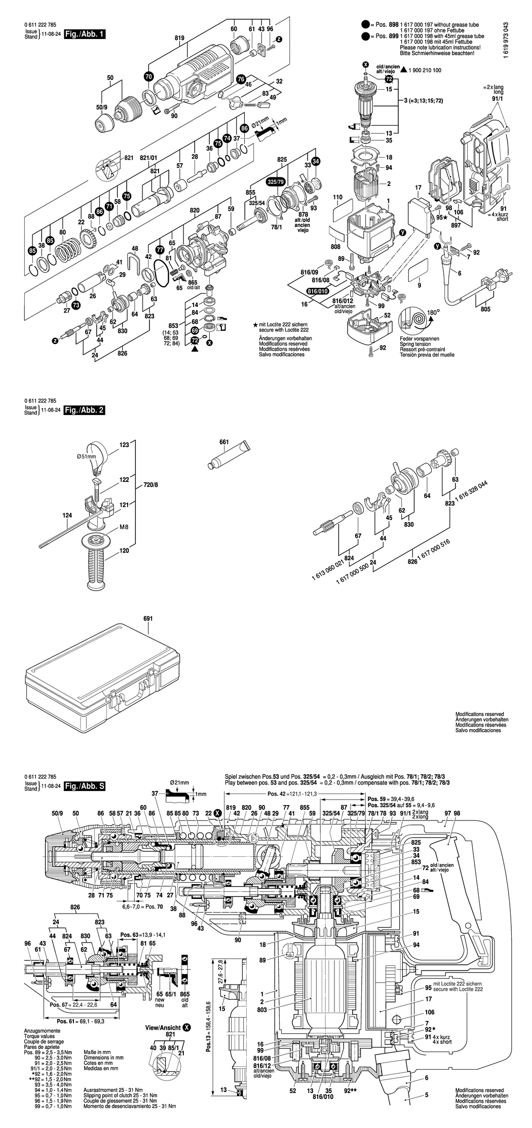 Bosch BHE 4-30 CE / 0611222785 / EU 230 Volt Spare Parts