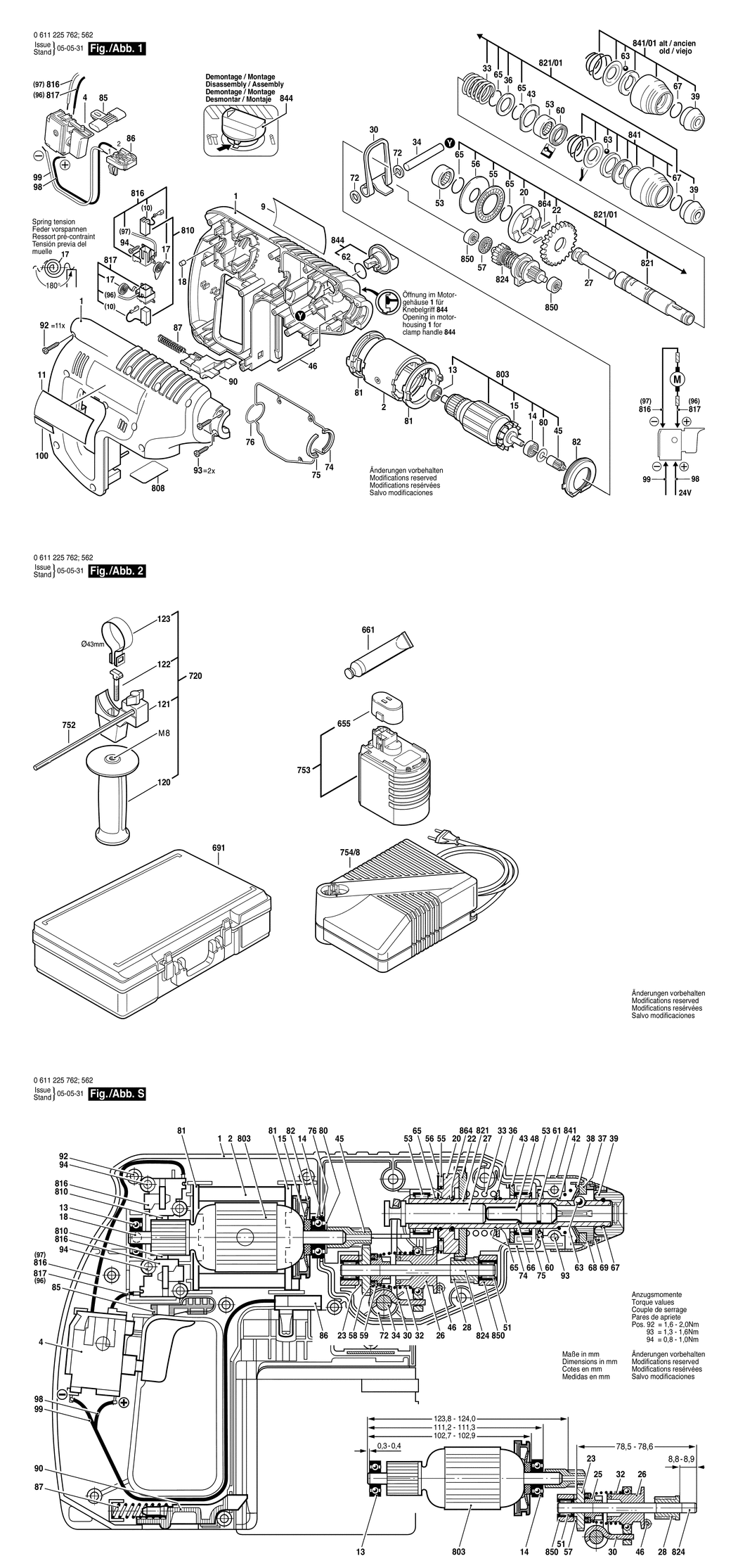 Bosch BHE 24 VRE / 0611225562 / EU 24 Volt Spare Parts