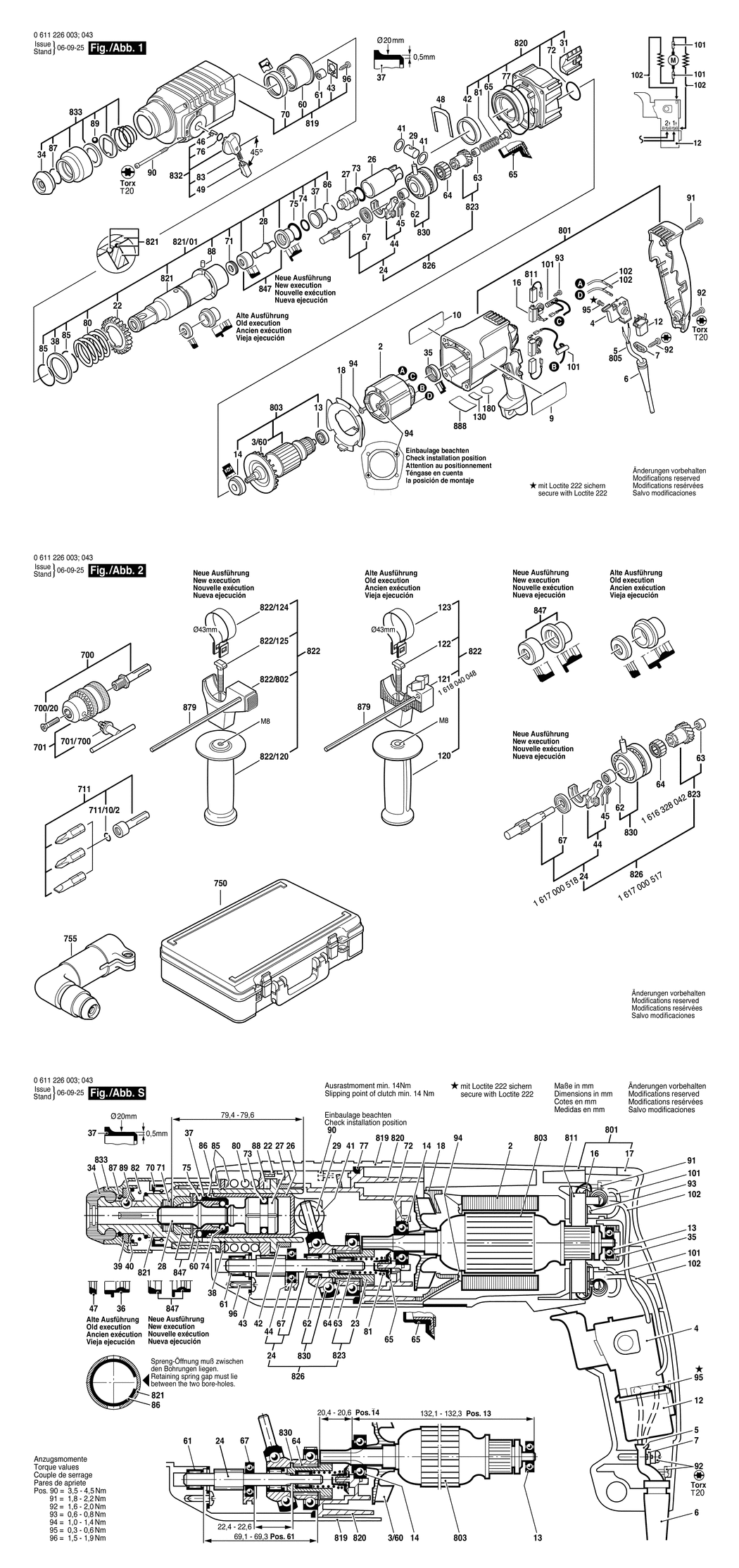 Bosch GBH 2 S / 0611226032 / CH 230 Volt Spare Parts