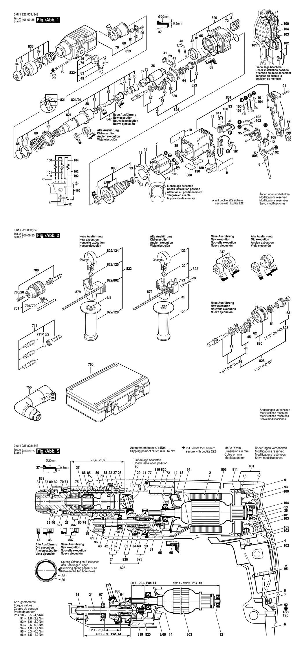 Bosch GBH 2 SR / 0611226803 / EU 230 Volt Spare Parts