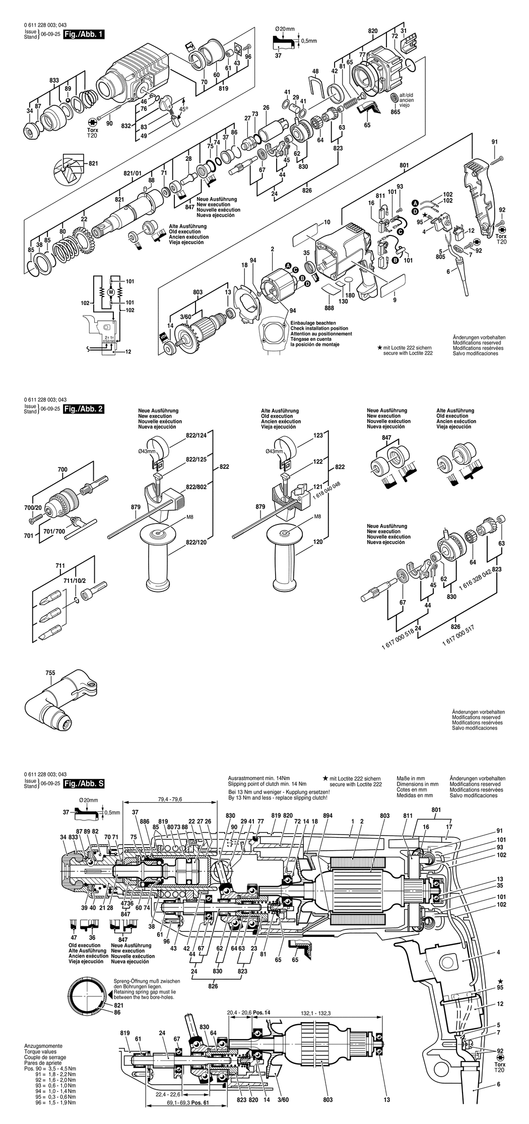 Bosch GBH 2-24 DS / 0611228032 / CH 230 Volt Spare Parts