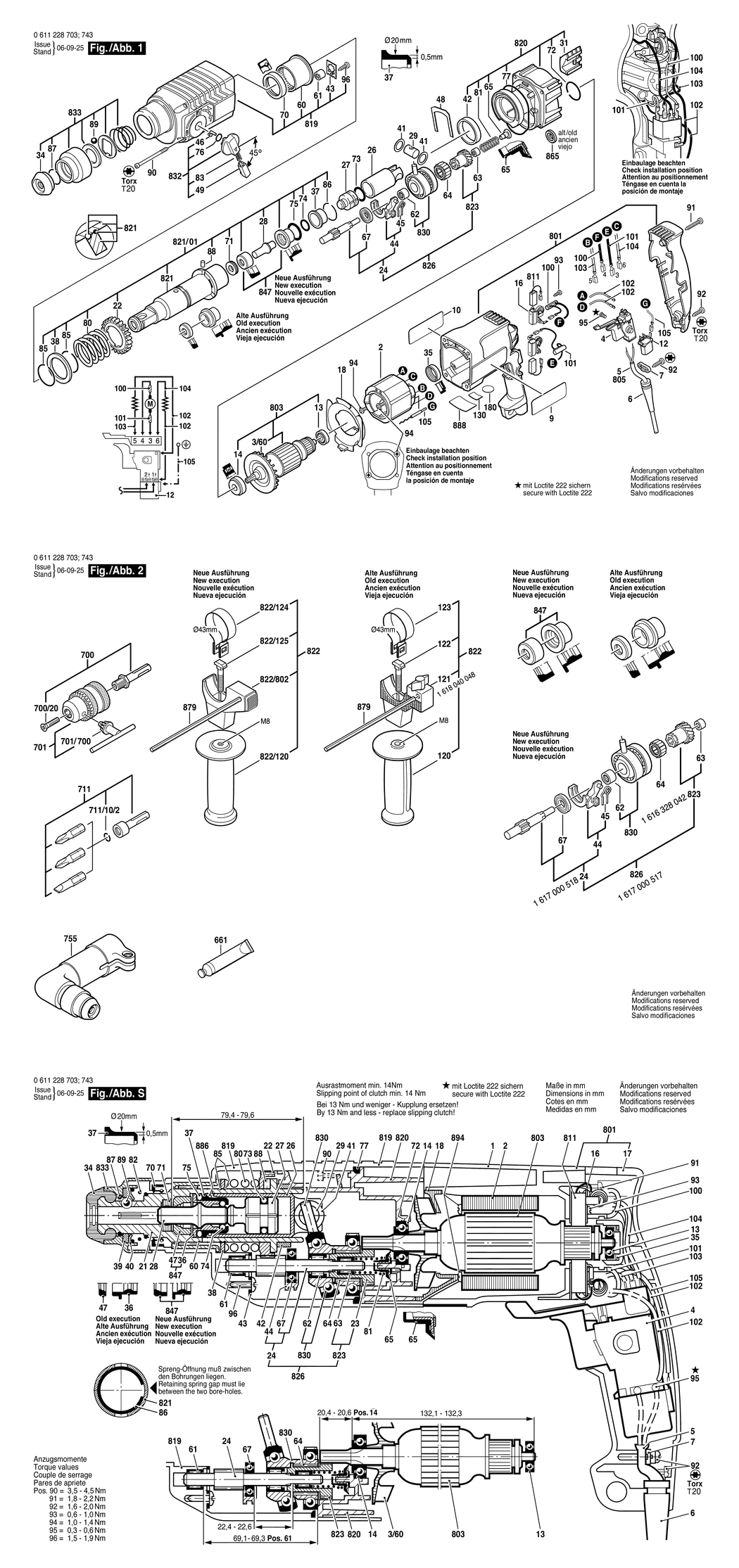 Bosch GBH 2-24 DSR / 0611228732 / CH 230 Volt Spare Parts