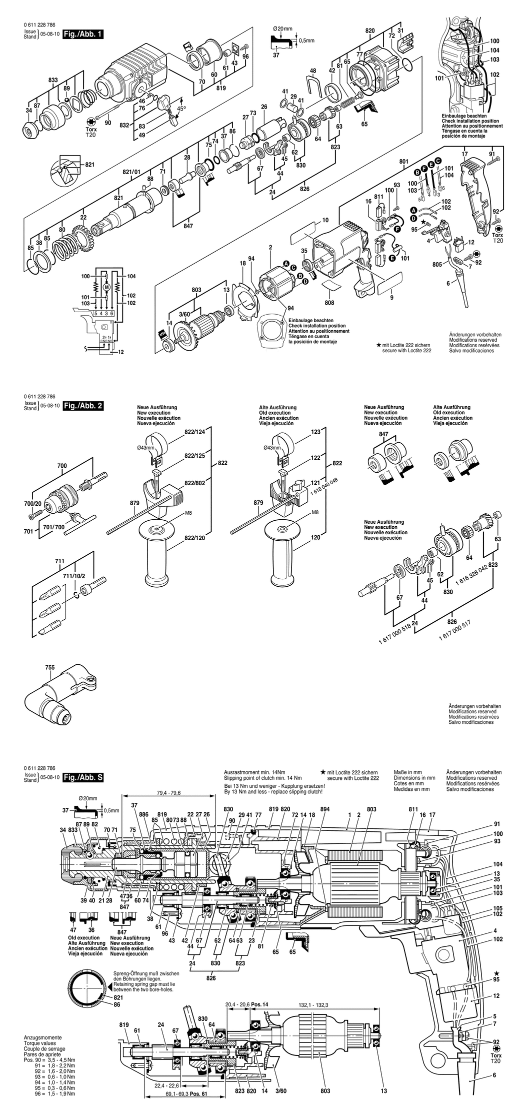 Bosch BHE 2-24 LR / 0611228786 / EU 230 Volt Spare Parts