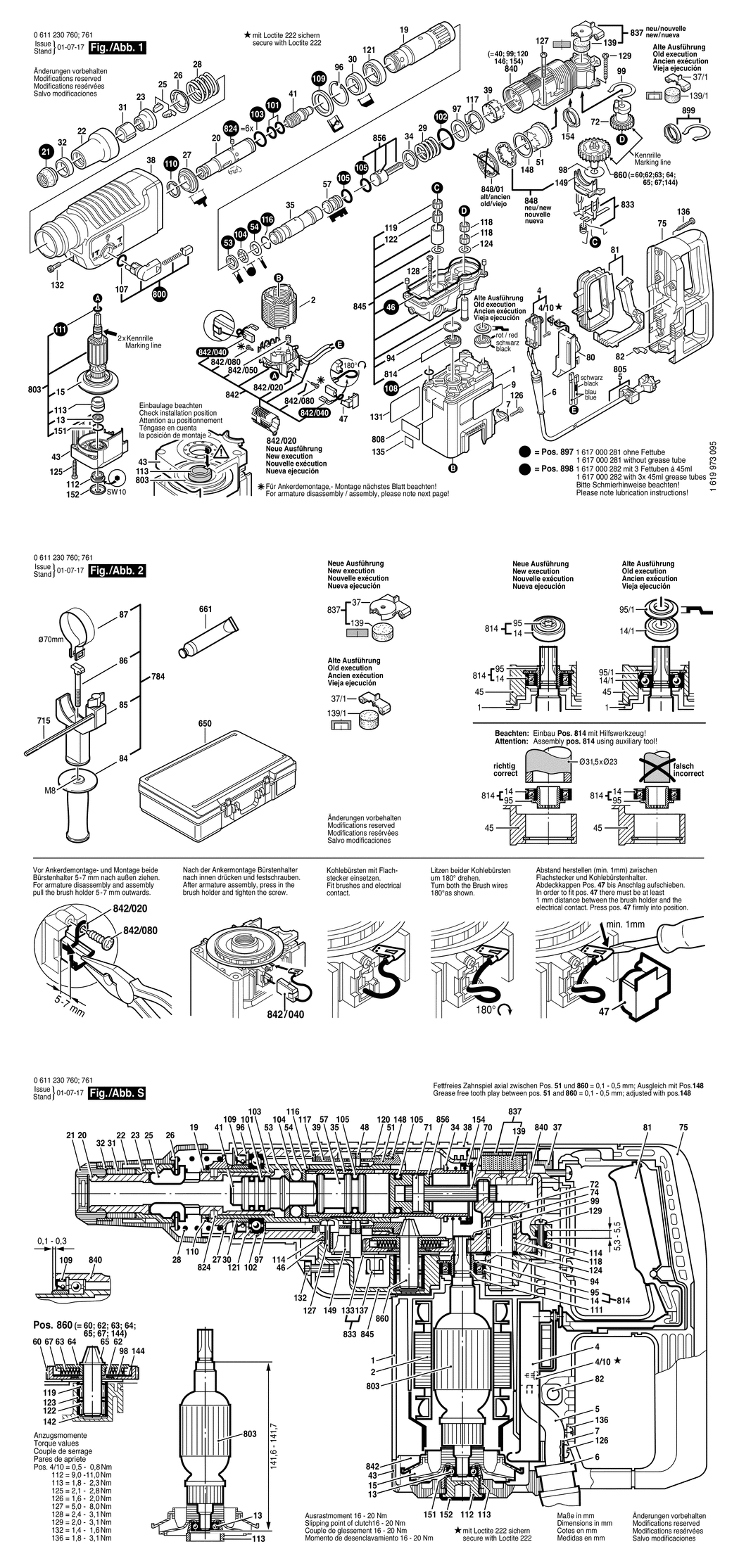 Bosch BMH 40-SE / 0611230760 / EU 230 Volt Spare Parts