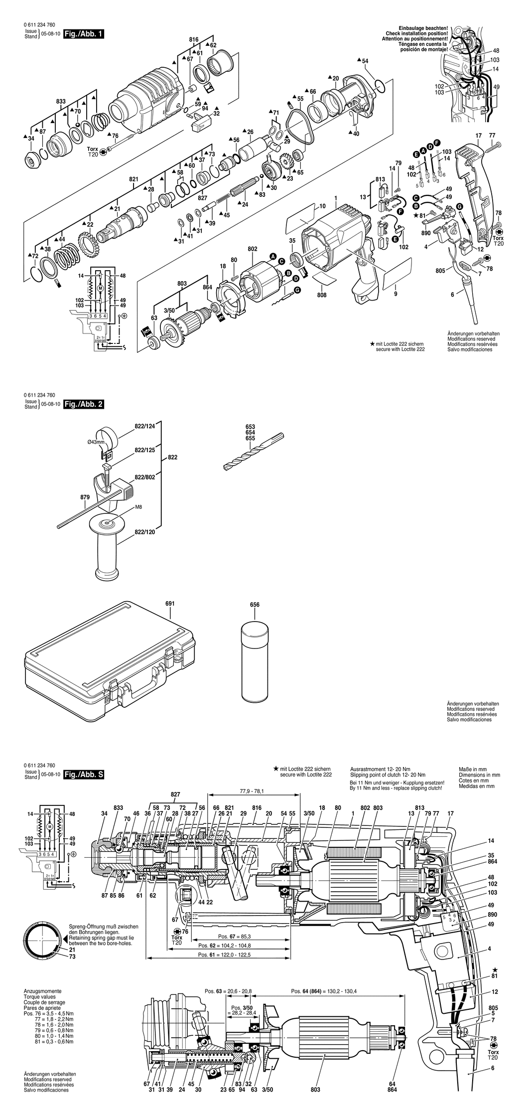 Bosch H 20-SLE / 0611234760 / EU 230 Volt Spare Parts