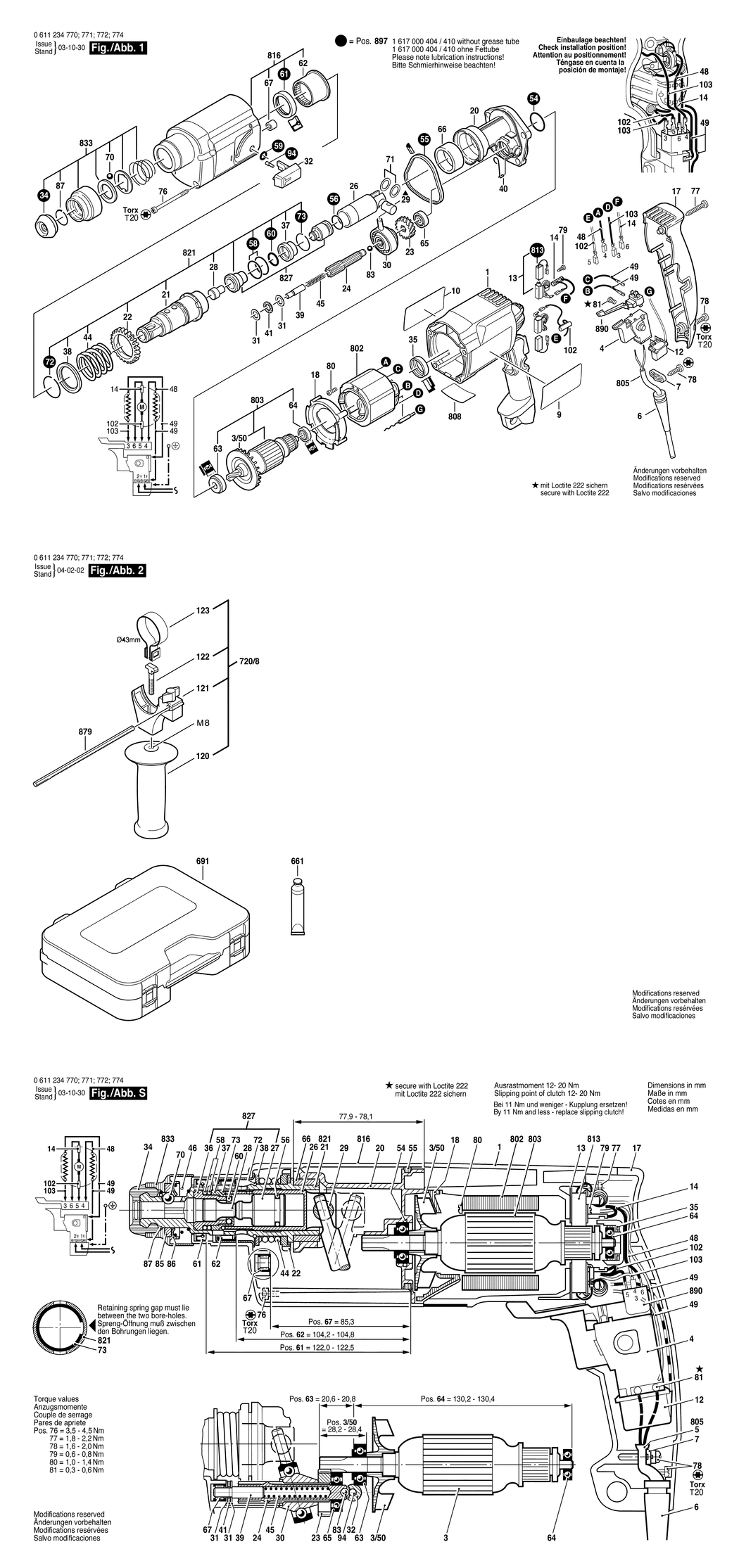 Bosch SP 21 / 0611234770 / EU 230 Volt Spare Parts