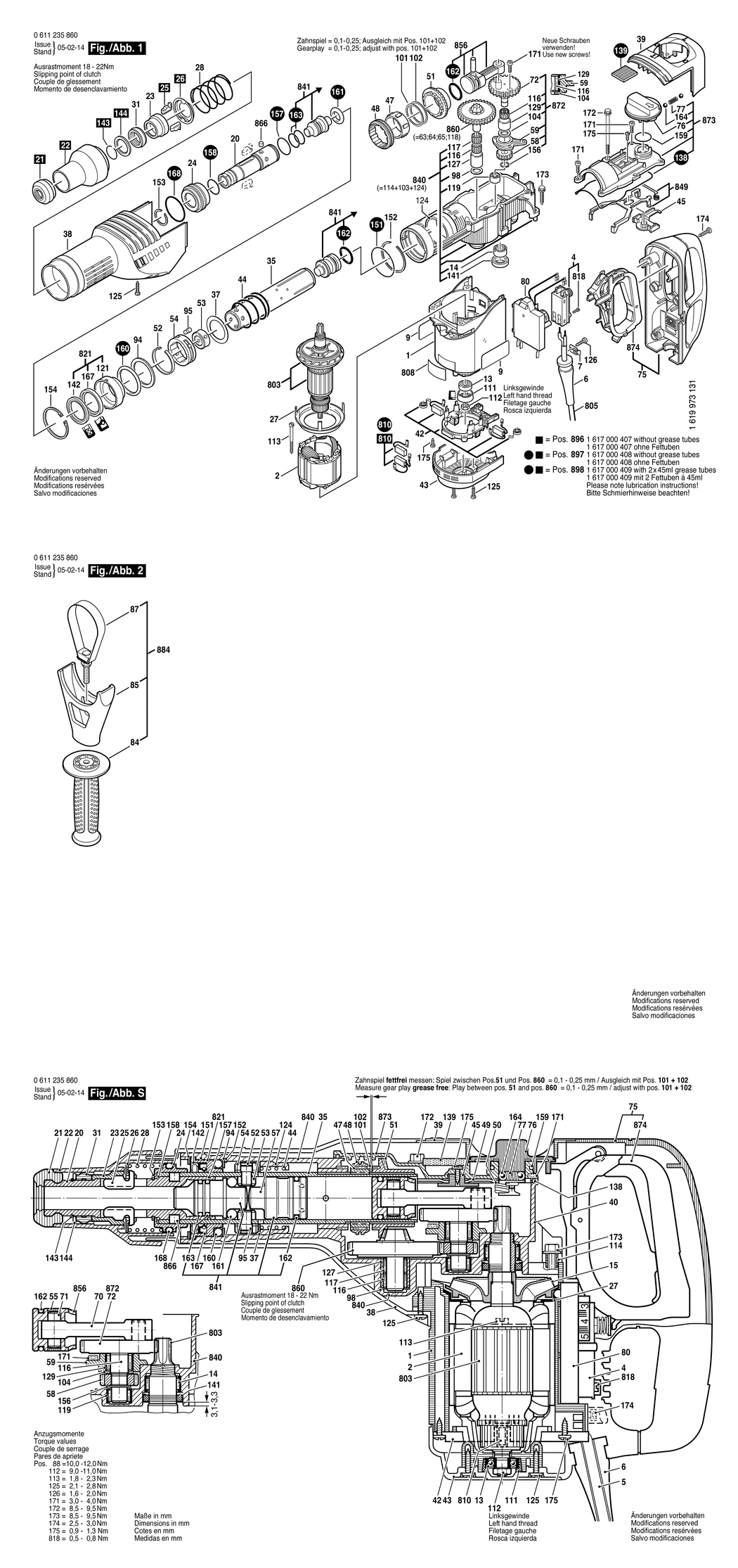 Bosch BMH 45-SE / 0611235860 / EU 230 Volt Spare Parts