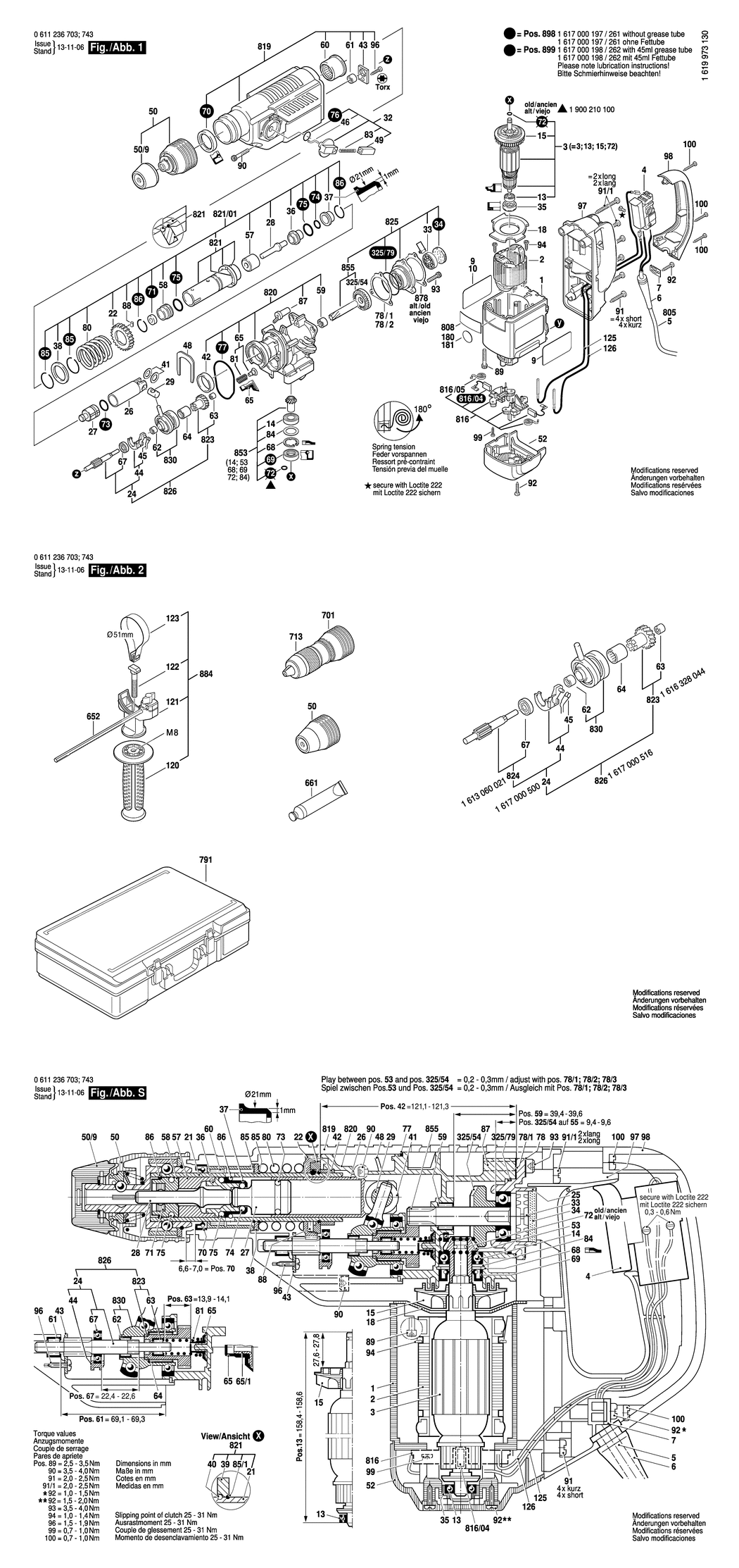 Bosch GBH 4 DFE / 0611236703 / EU 230 Volt Spare Parts