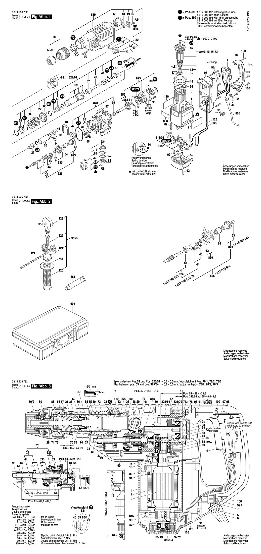 Bosch BBH 4-30 CCE / 0611236782 / EU 230 Volt Spare Parts