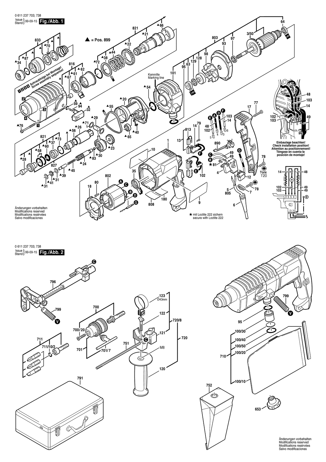 Bosch GAH 350 SRE / 0611237703 / EU 230 Volt Spare Parts