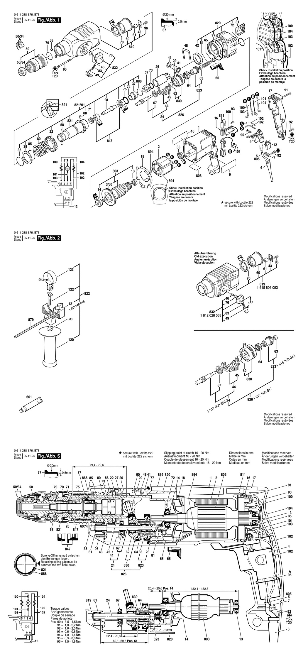 Bosch DD 521 / 0611238B76 / EU 230 Volt Spare Parts