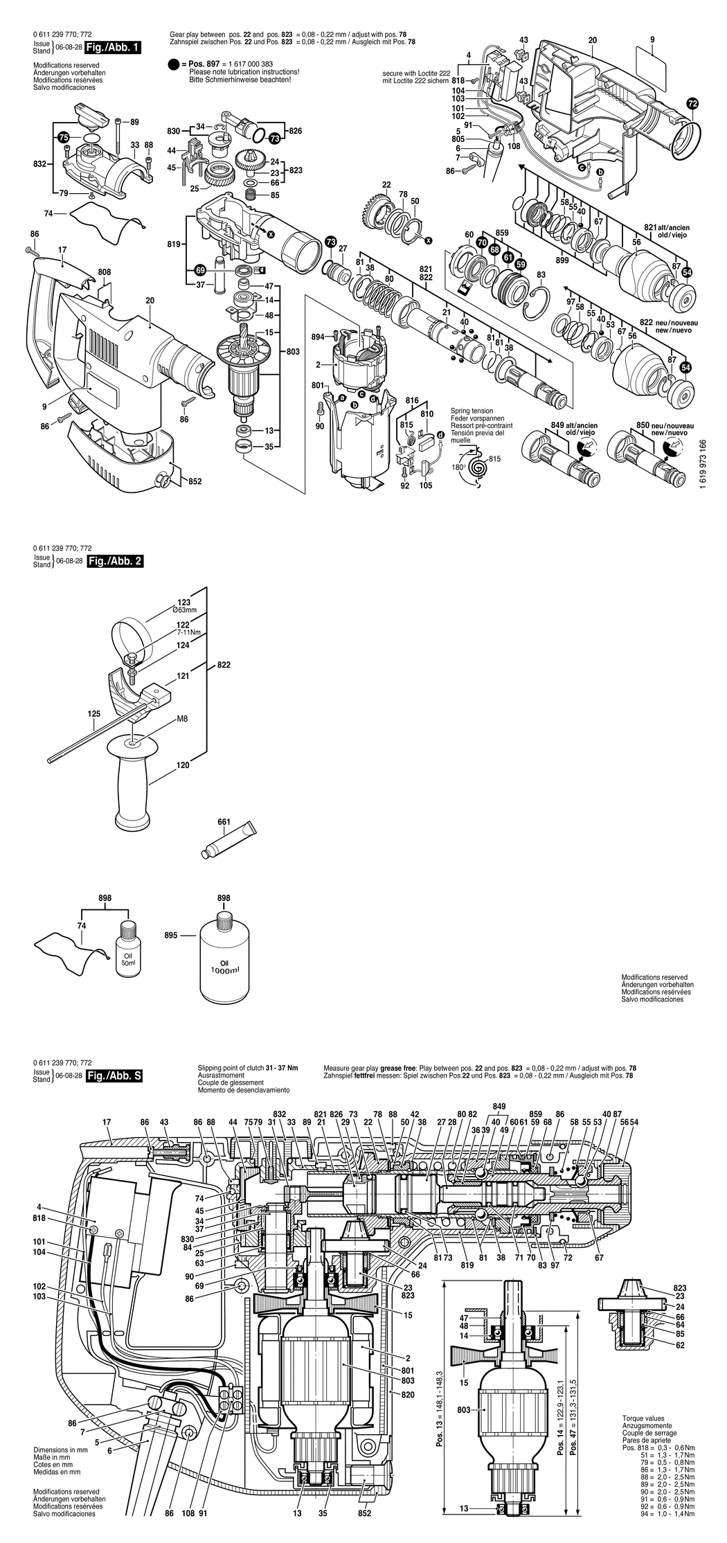 Bosch SPIT 331 / 0611239770 / EU 230 Volt Spare Parts