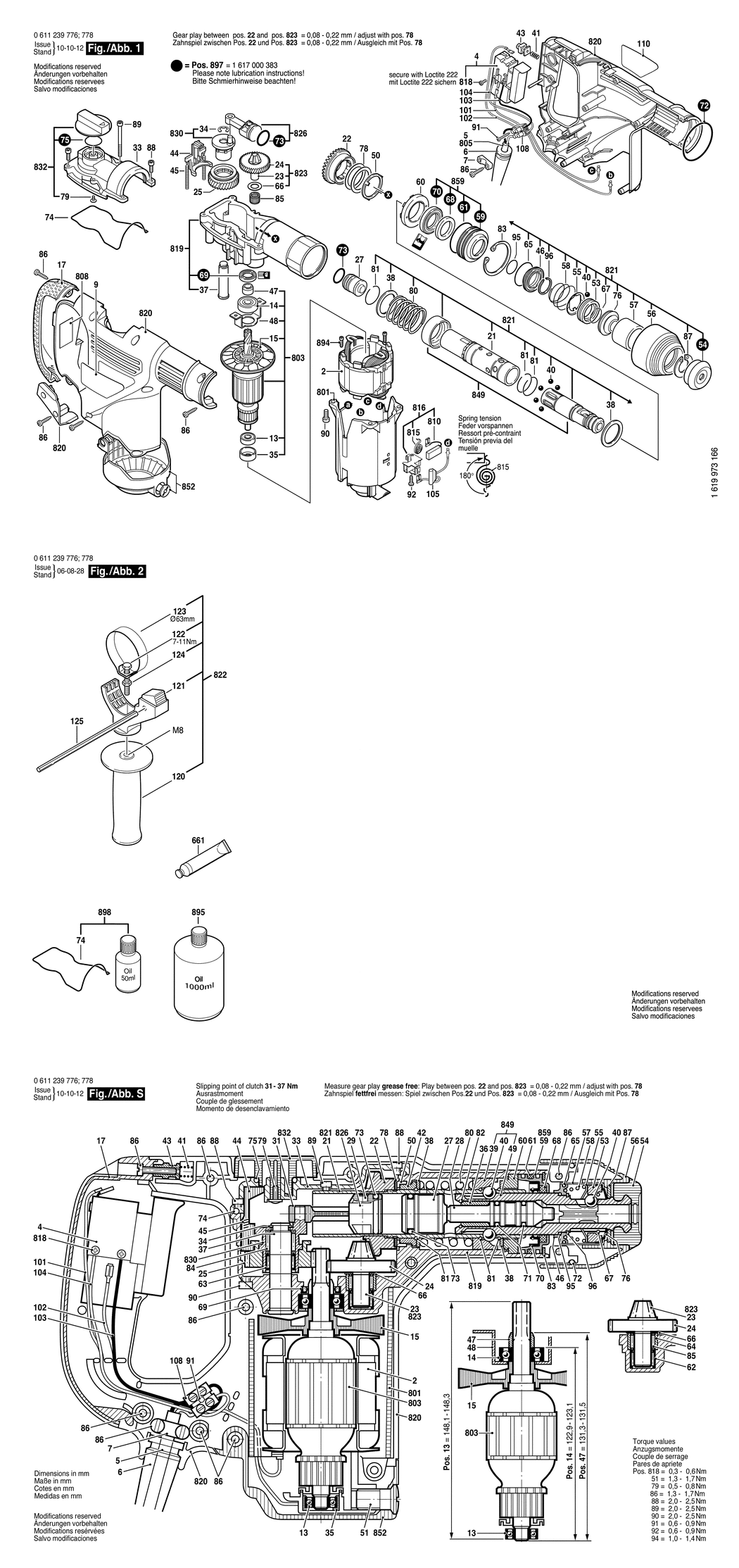 Bosch GBH 3-28 E / 0611239776 / EU 230 Volt Spare Parts