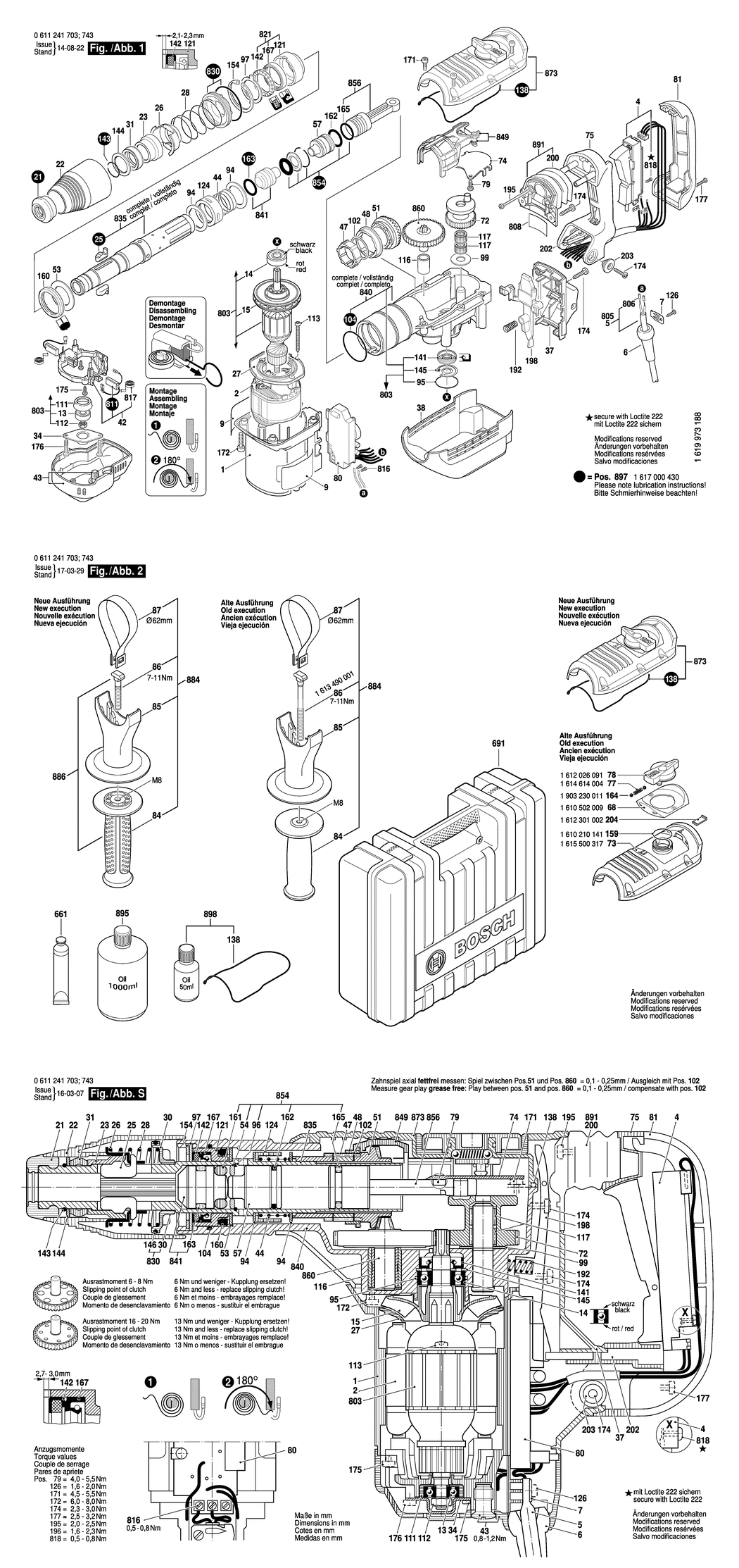 Bosch GBH 5-40 DE / 0611241732 / CH 230 Volt Spare Parts