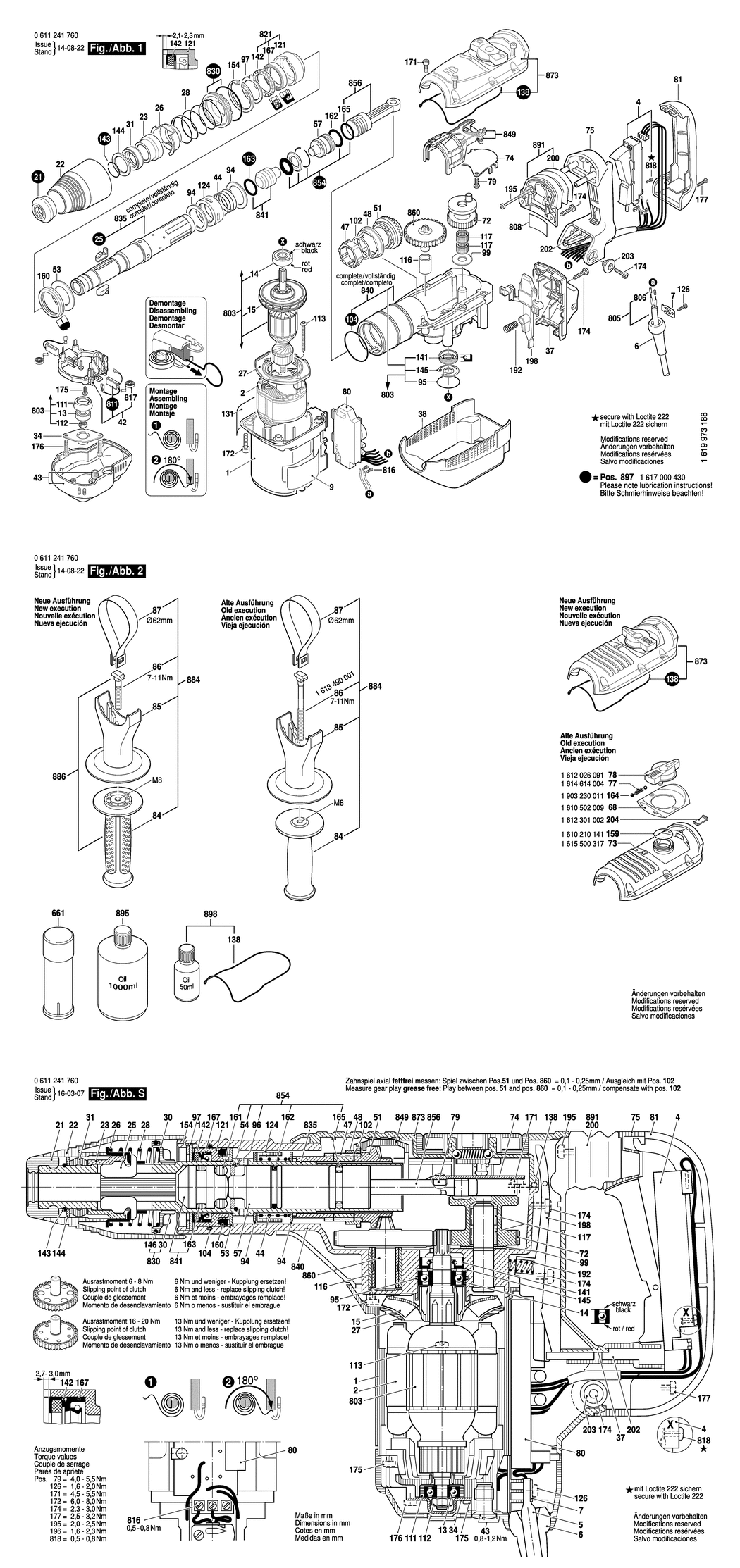 Bosch BMH 40-XE / 0611241760 / EU 230 Volt Spare Parts