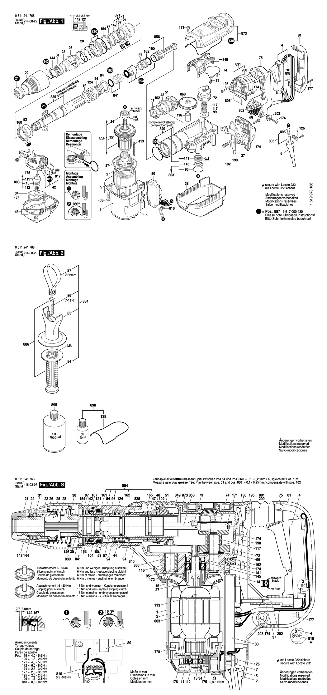 Bosch BMH 40-XE / 0611241768 / EU 230 Volt Spare Parts