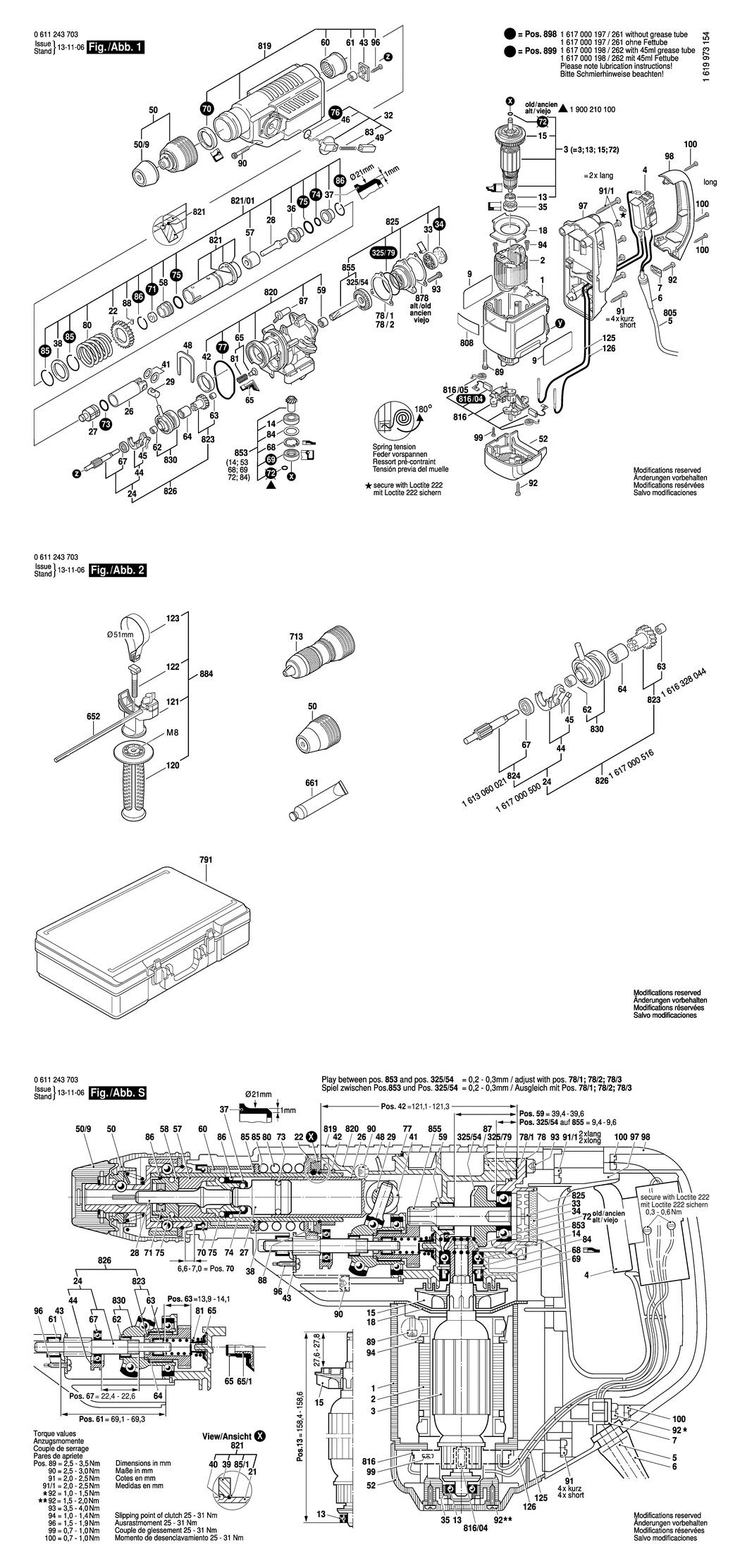 Bosch GBH 4-top / 0611243732 / CH 230 Volt Spare Parts