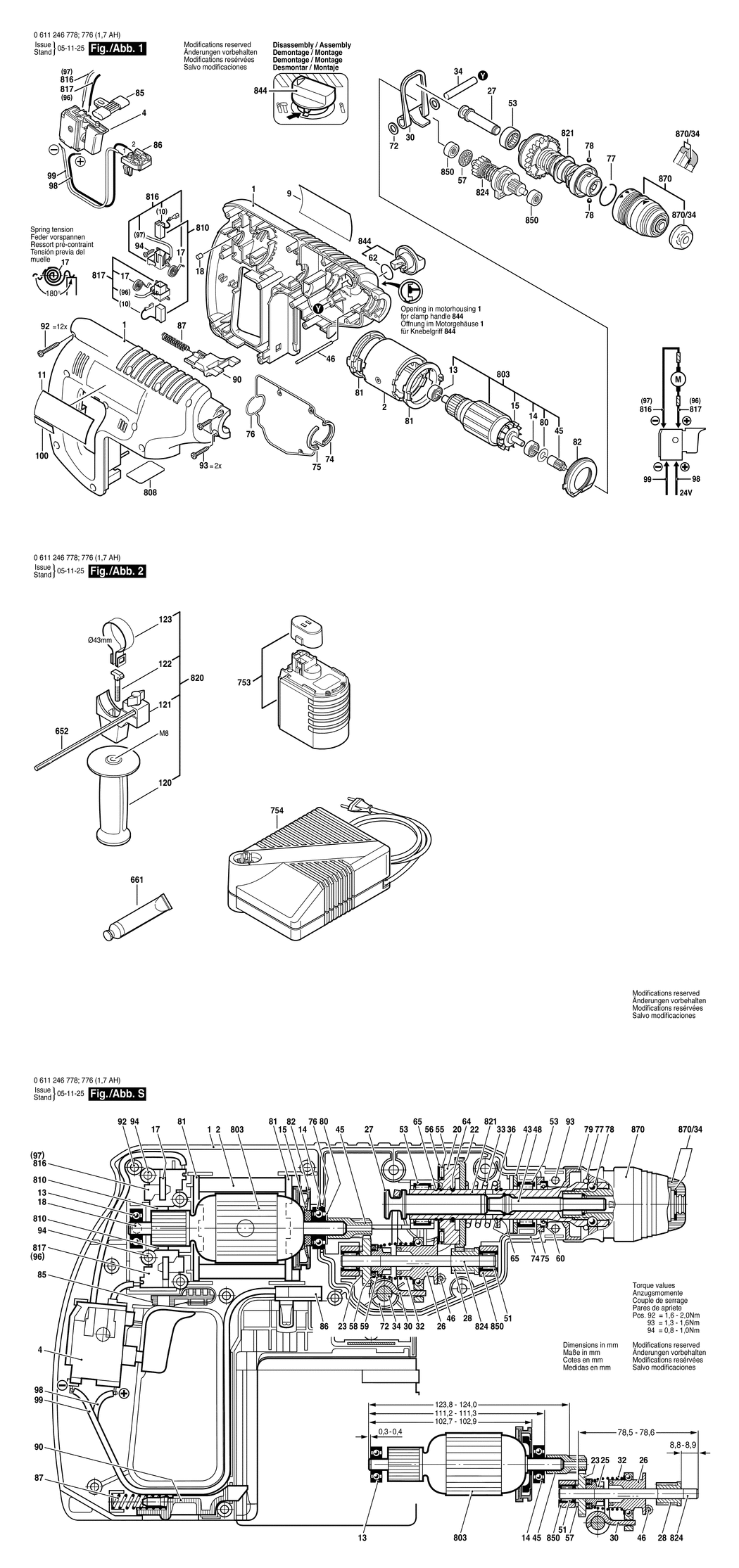 Bosch DD 524 / 0611246776 / EU 24 Volt Spare Parts