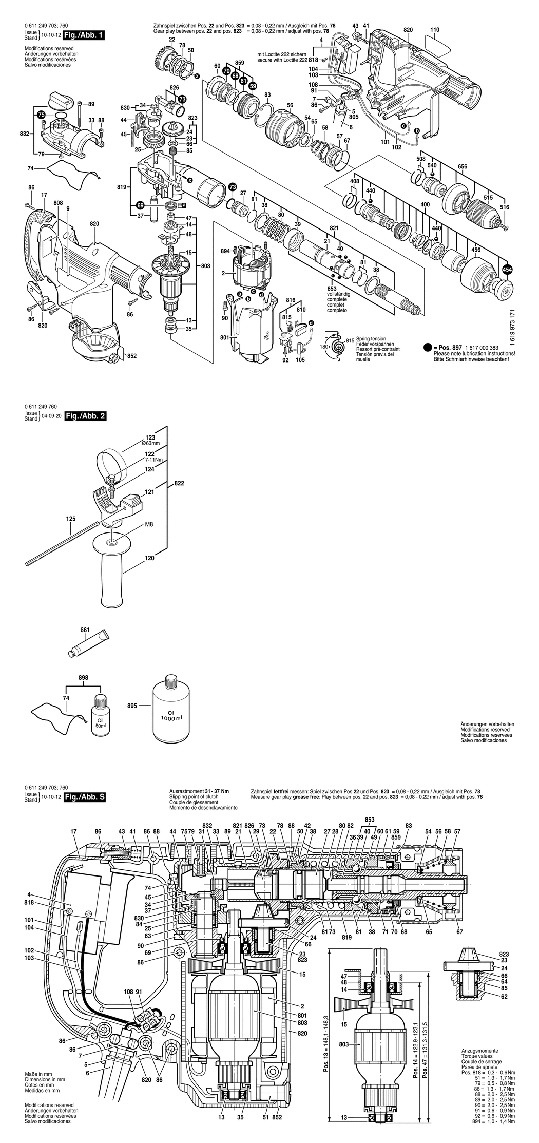 Bosch GBH 3-28 FE / 0611249732 / CH 230 Volt Spare Parts