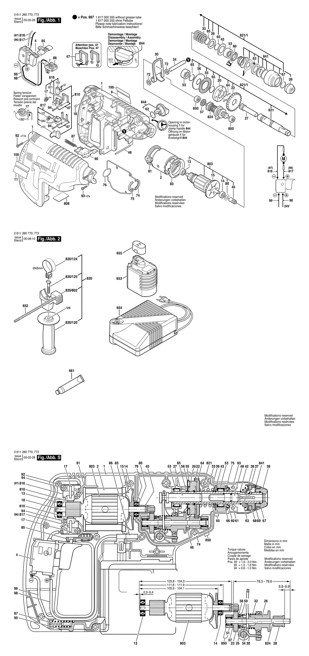 Bosch 327  1.7 Ah / 0611260770 / EU 24 Volt Spare Parts