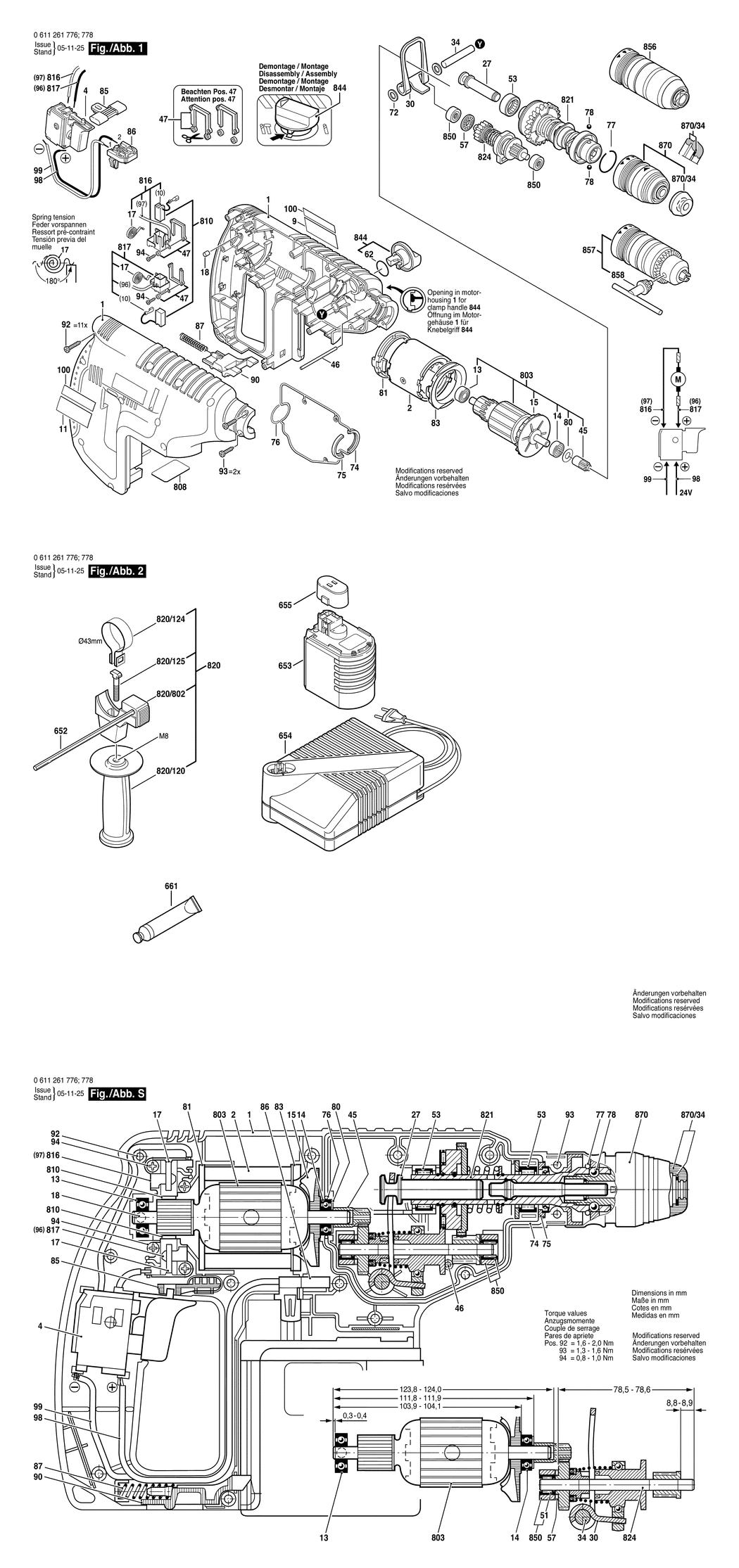 Bosch DD 524 / 0611261776 / EU 24 Volt Spare Parts