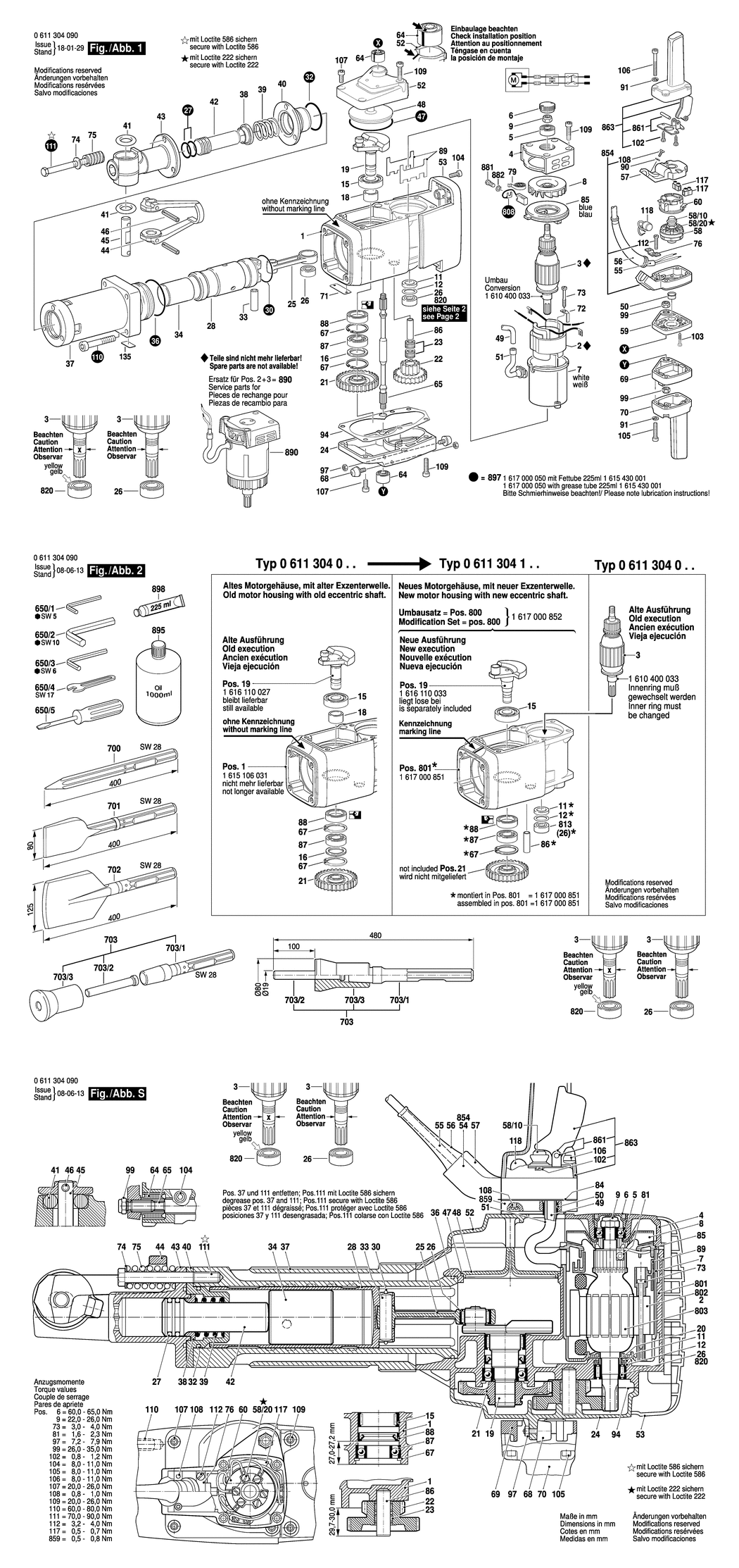 Bosch USH 27 / 0611304090 / --- 220 Volt Spare Parts