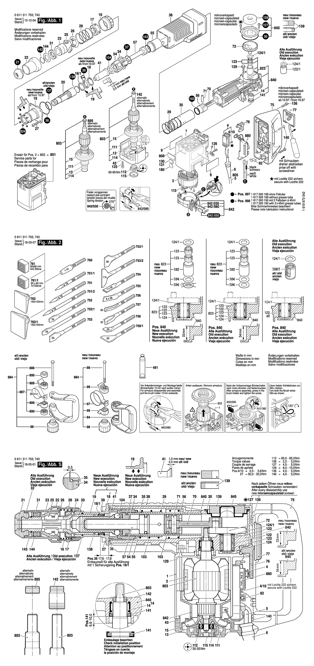 Bosch GSH 10 C / 0611311732 / CH 230 Volt Spare Parts