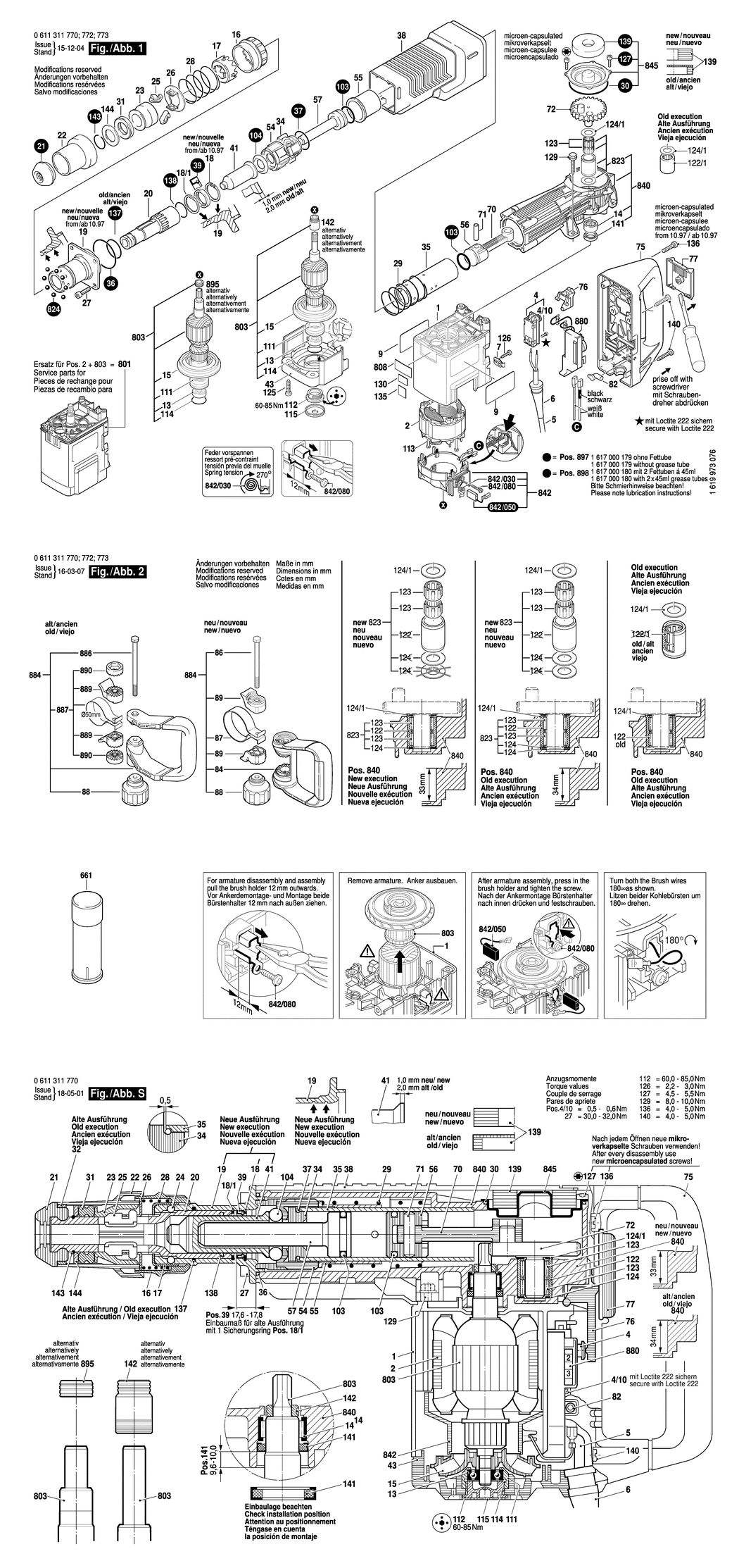 Bosch 490 / 0611311770 / EU 230 Volt Spare Parts