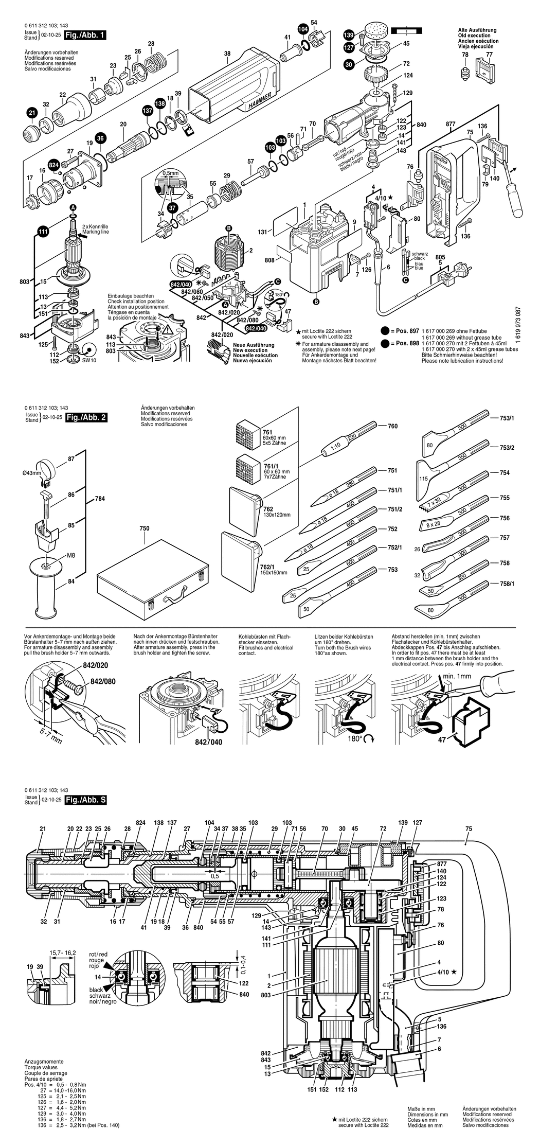 Bosch GSH 4 / 0611312103 / EU 230 Volt Spare Parts