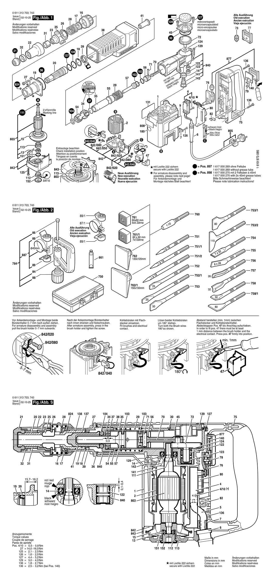 Bosch GSH 5 CE / 0611313750 / I 230 Volt Spare Parts