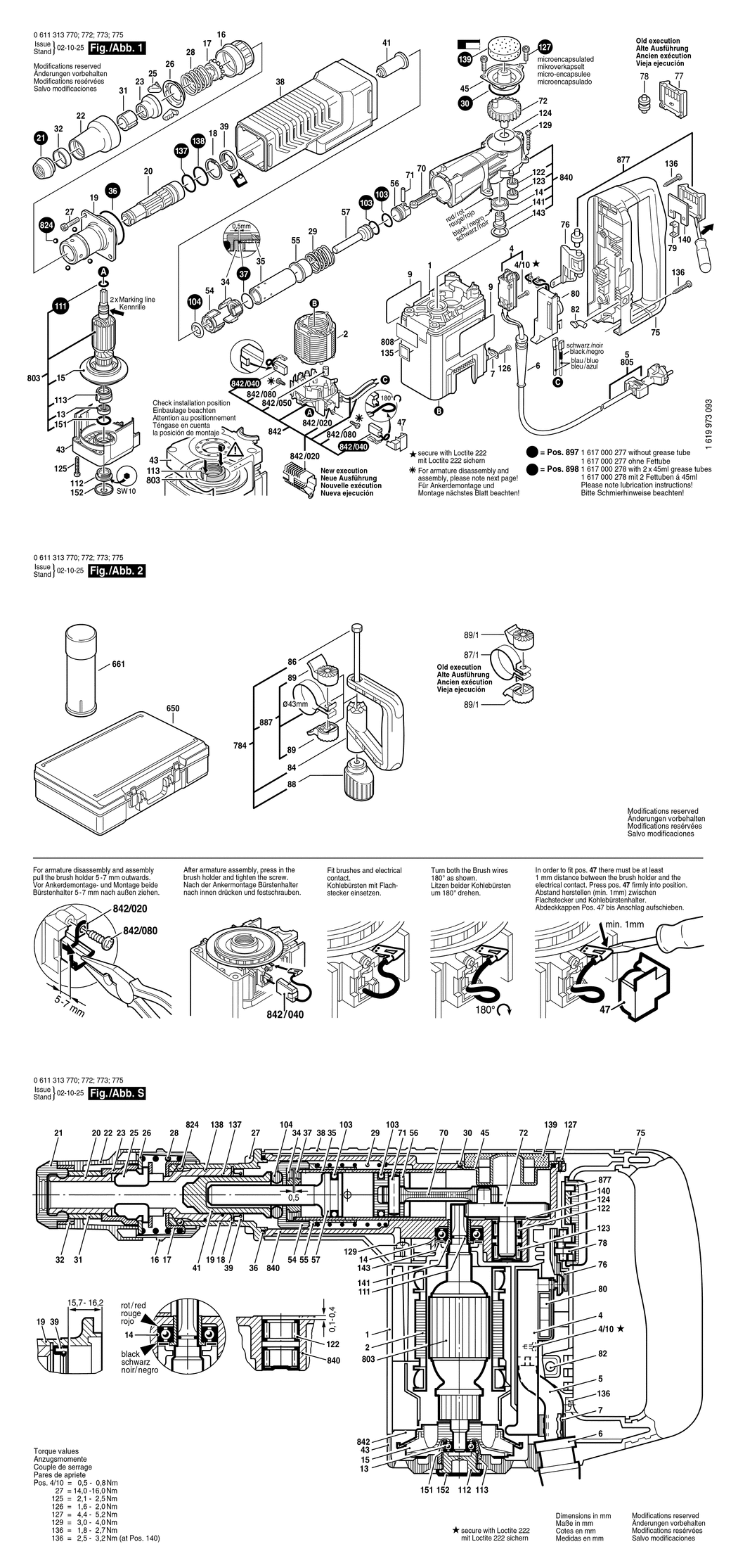 Bosch 455 / 0611313775 / I 230 Volt Spare Parts