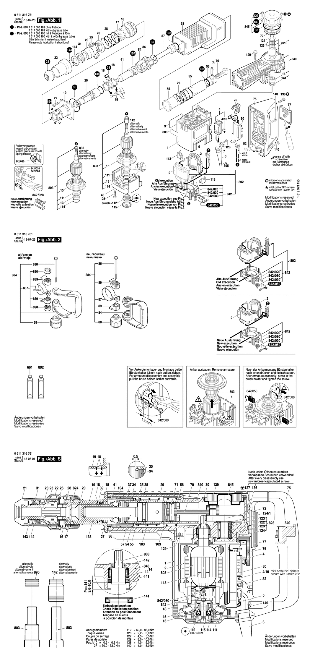 Bosch BCDH-11 / 0611316761 / EU 230 Volt Spare Parts