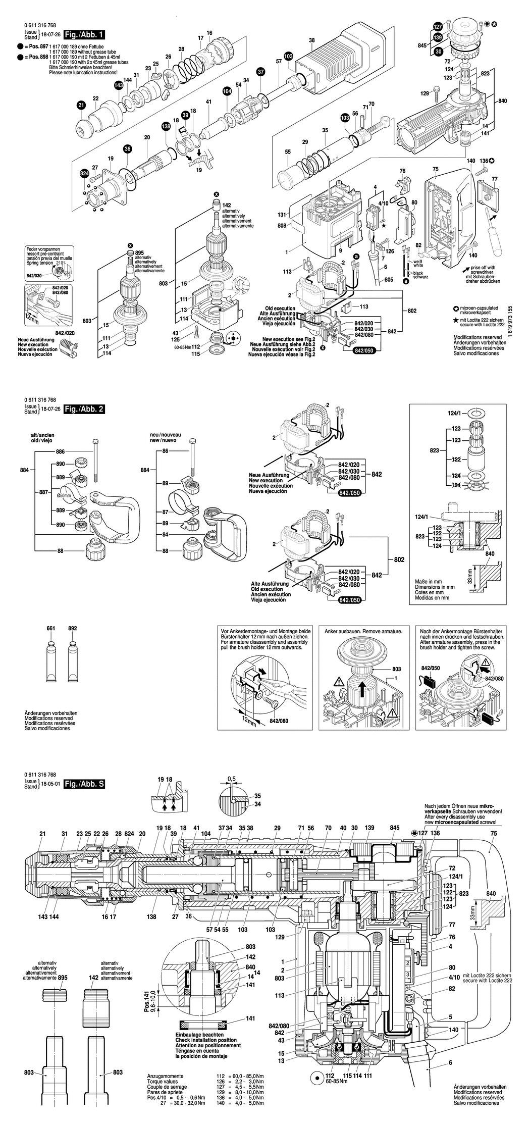 Bosch MH 10-SE / 0611316768 / EU 230 Volt Spare Parts