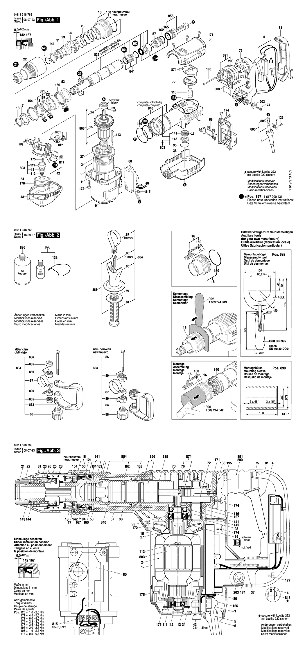 Bosch MH 5-XE / 0611318768 / EU 230 Volt Spare Parts