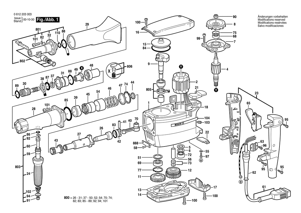 Bosch ---- / 0612203001 / --- 250 Volt Spare Parts