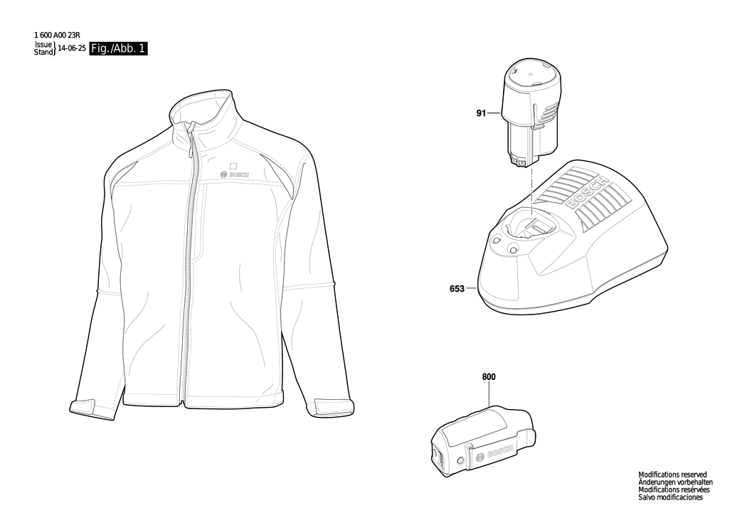 Bosch Heat+Jacket 10.8V Professional / 1600A001HY / --- Spare Parts