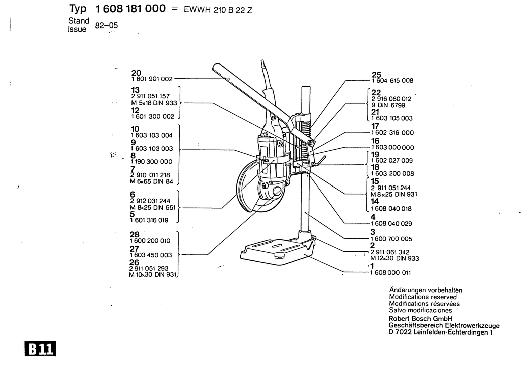 Bosch ---- / 1608181000 / --- Spare Parts