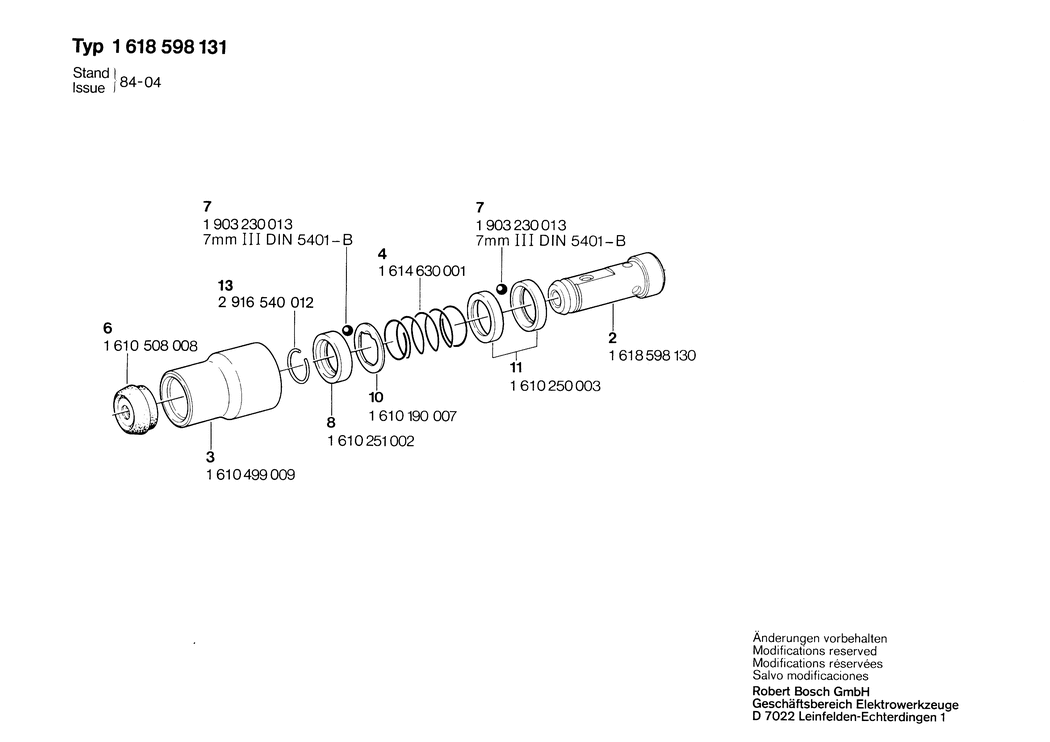 Bosch ---- / 1618598131 / --- Spare Parts