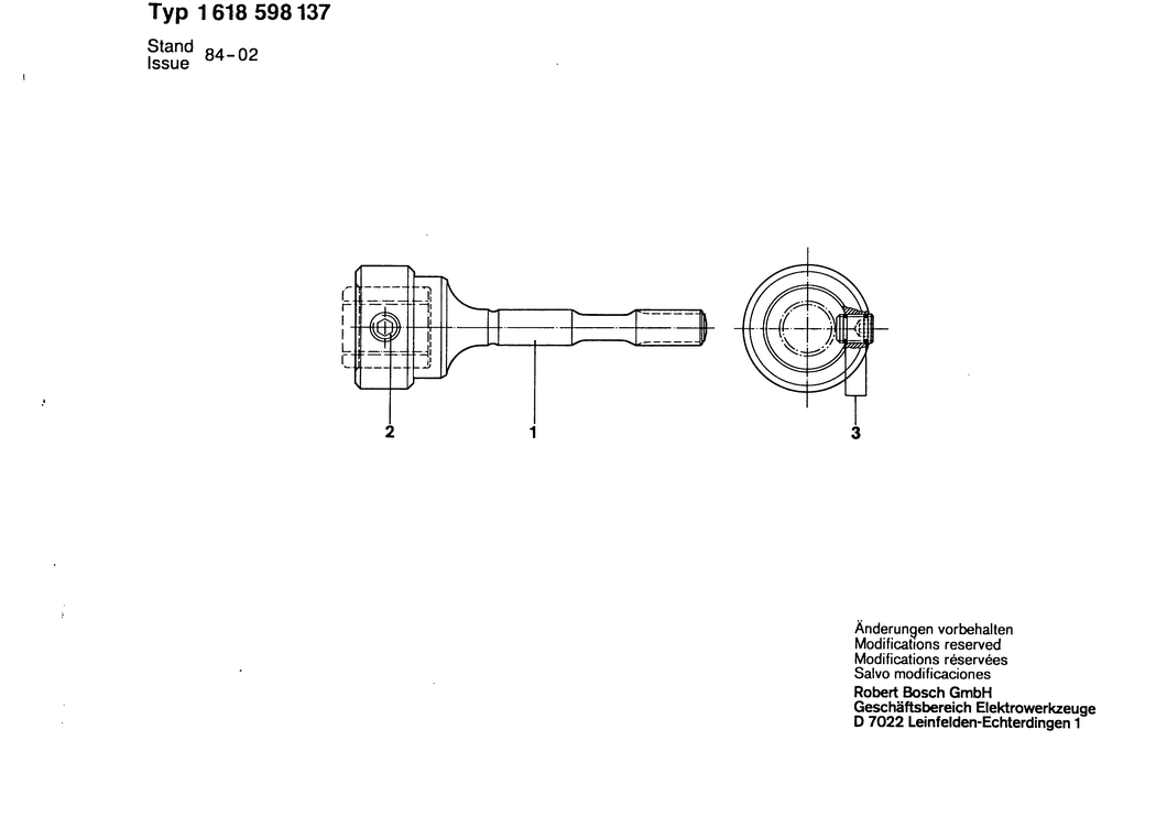 Bosch ---- / 1618598137 / --- Spare Parts