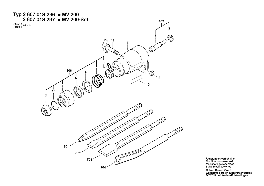 Bosch MV 200 / 2607018296 / --- Spare Parts